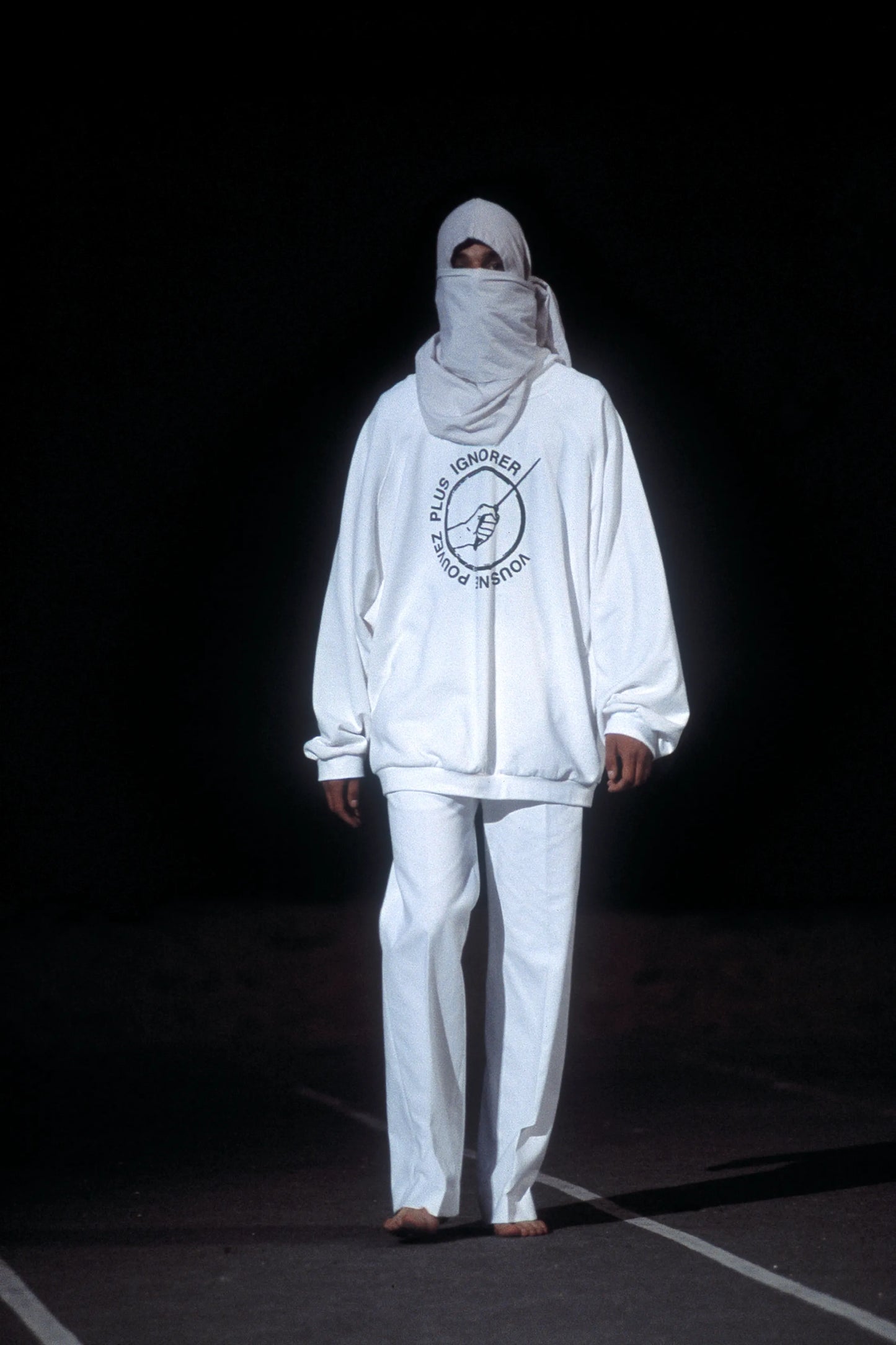 Raf Simons Spring / Summer 2002 “Vous Ne Pouvez Plus Ignorer” White Hoodie