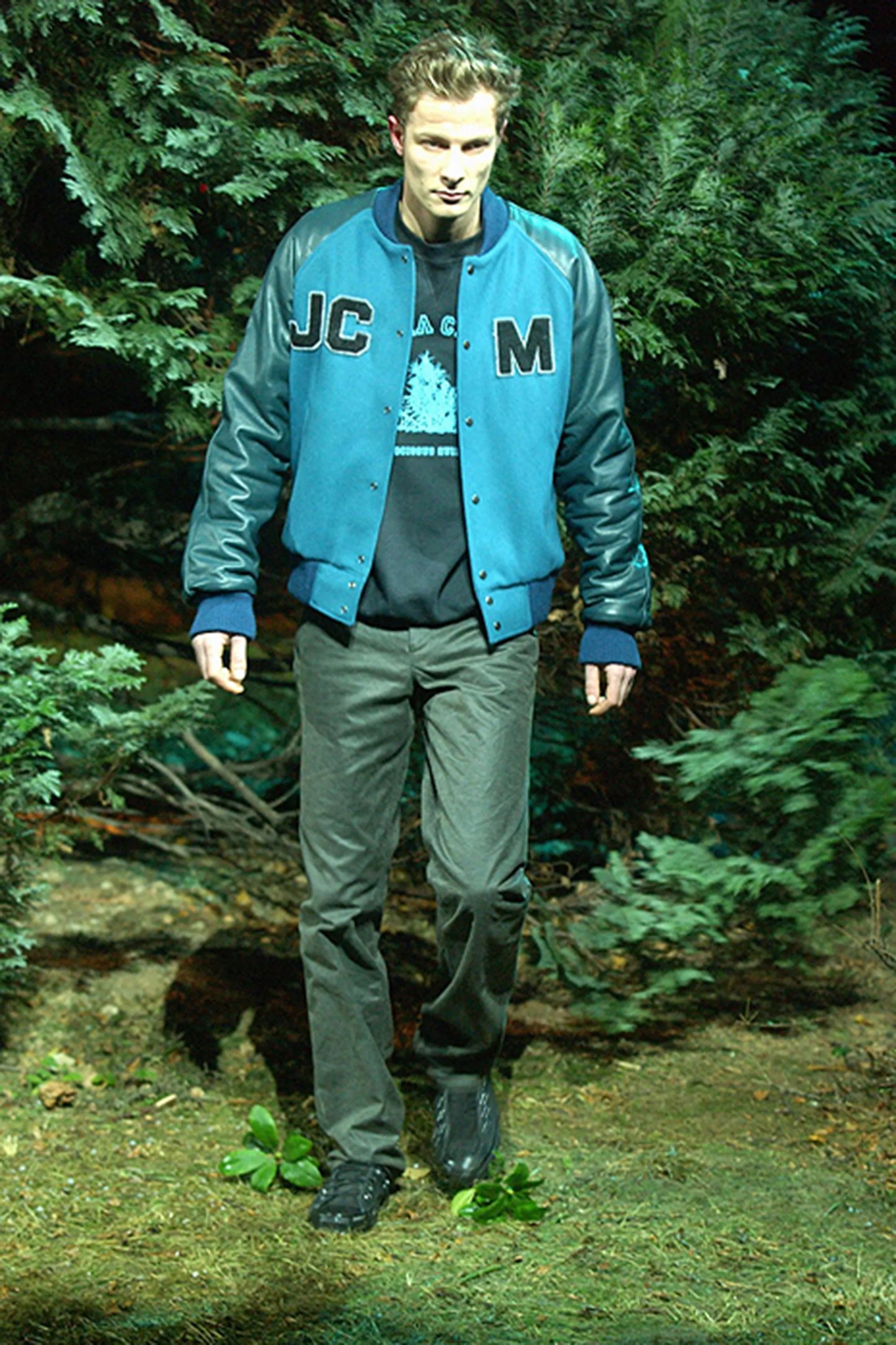 Raf Simons Autumn / Winter 2002 Turquoise Varsity Jacket
