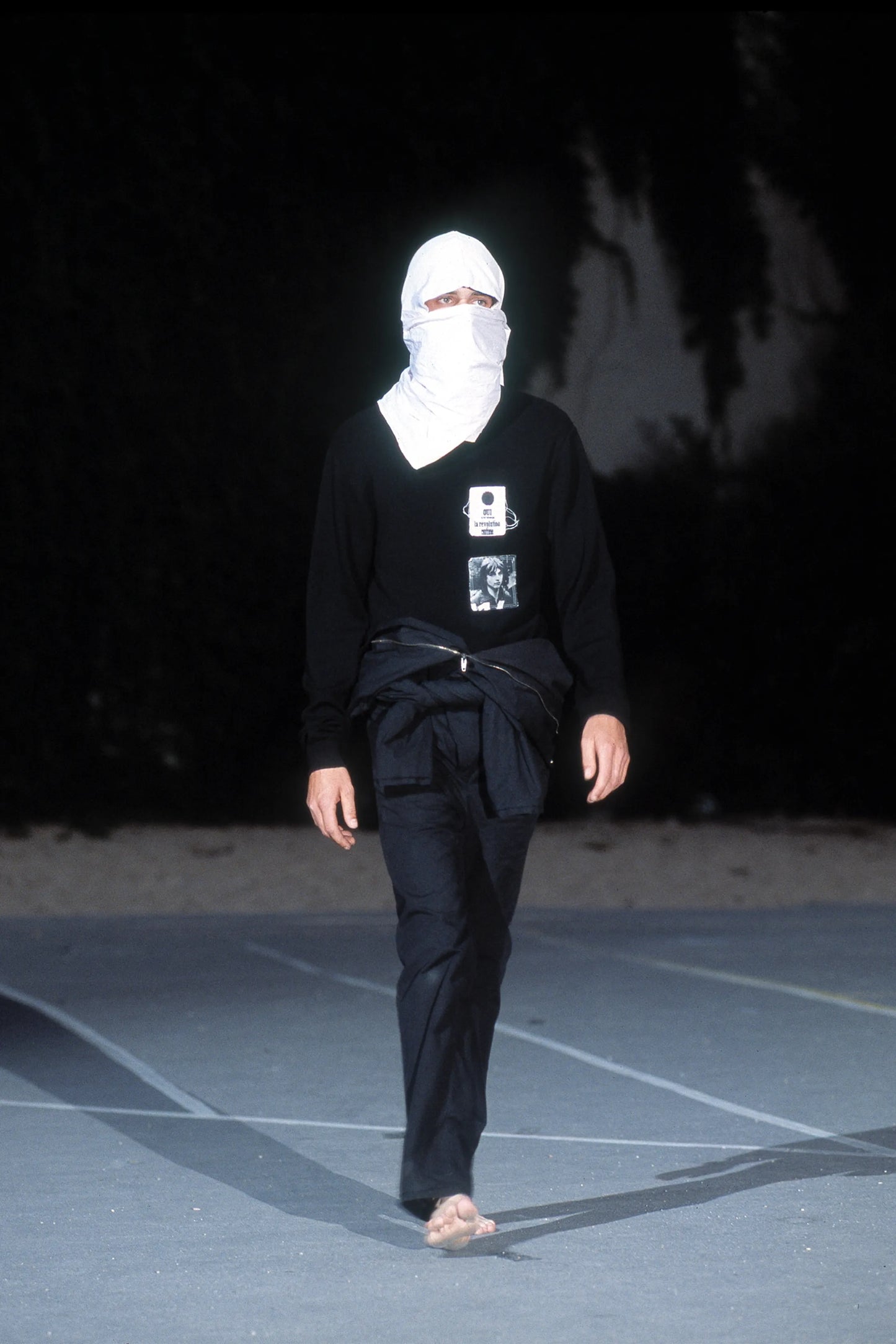 Raf Simons Spring / Summer 2002 Black Wool Mark E. Smith “Oui” Sweater