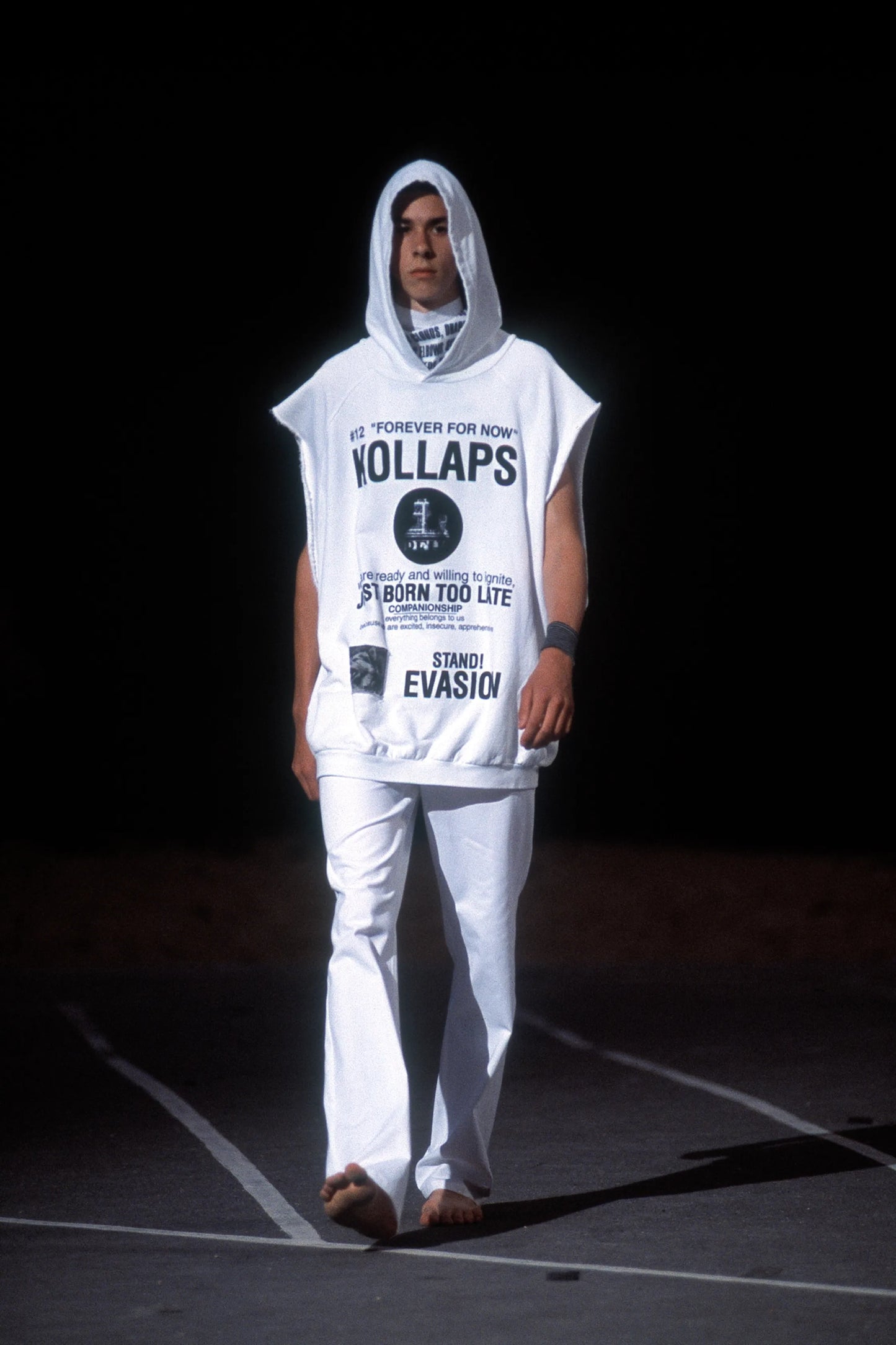 Raf Simons Spring / Summer 2002 Kollaps Black Hoodie
