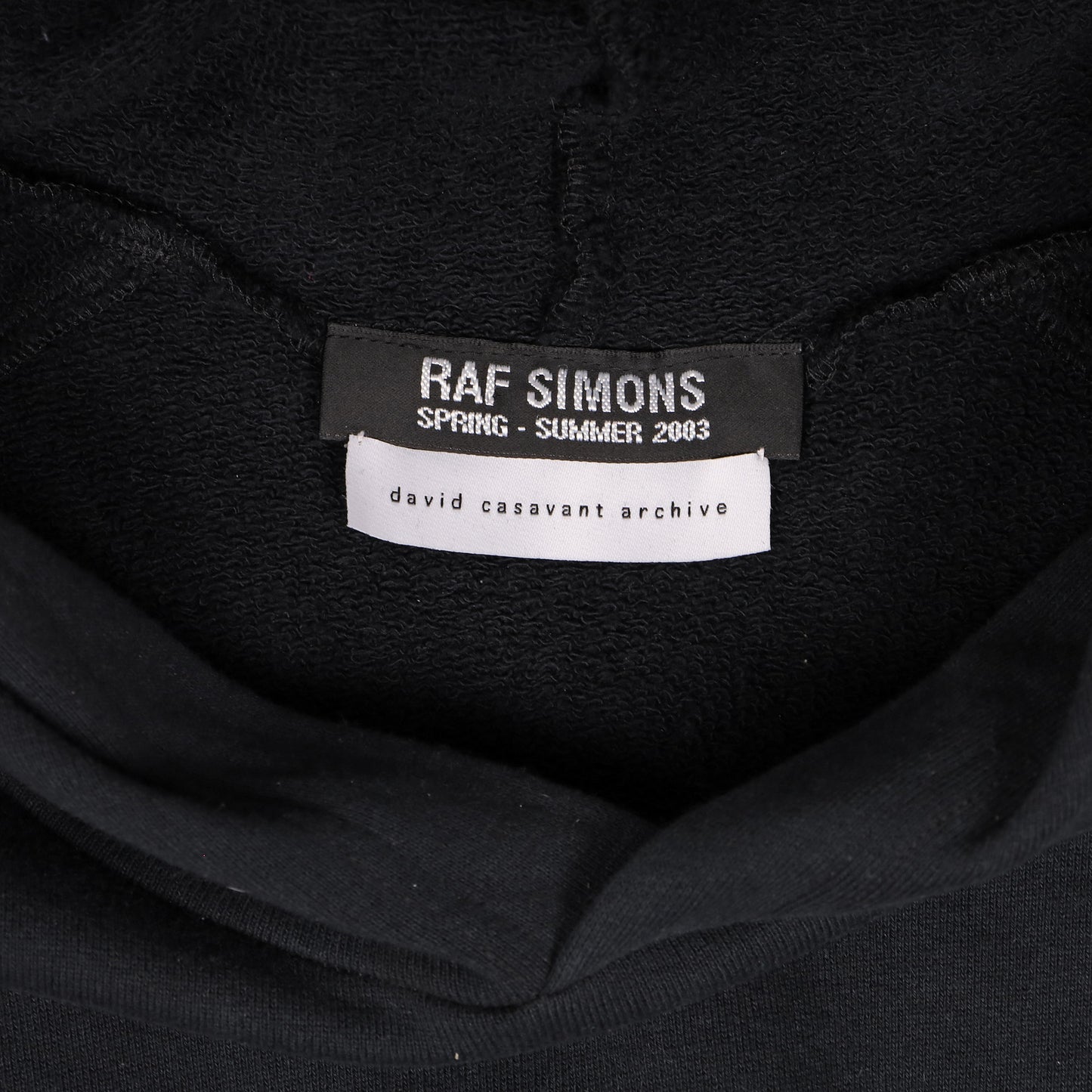 Raf Simons Spring / Summer 2003 Black Extended Hoodie
