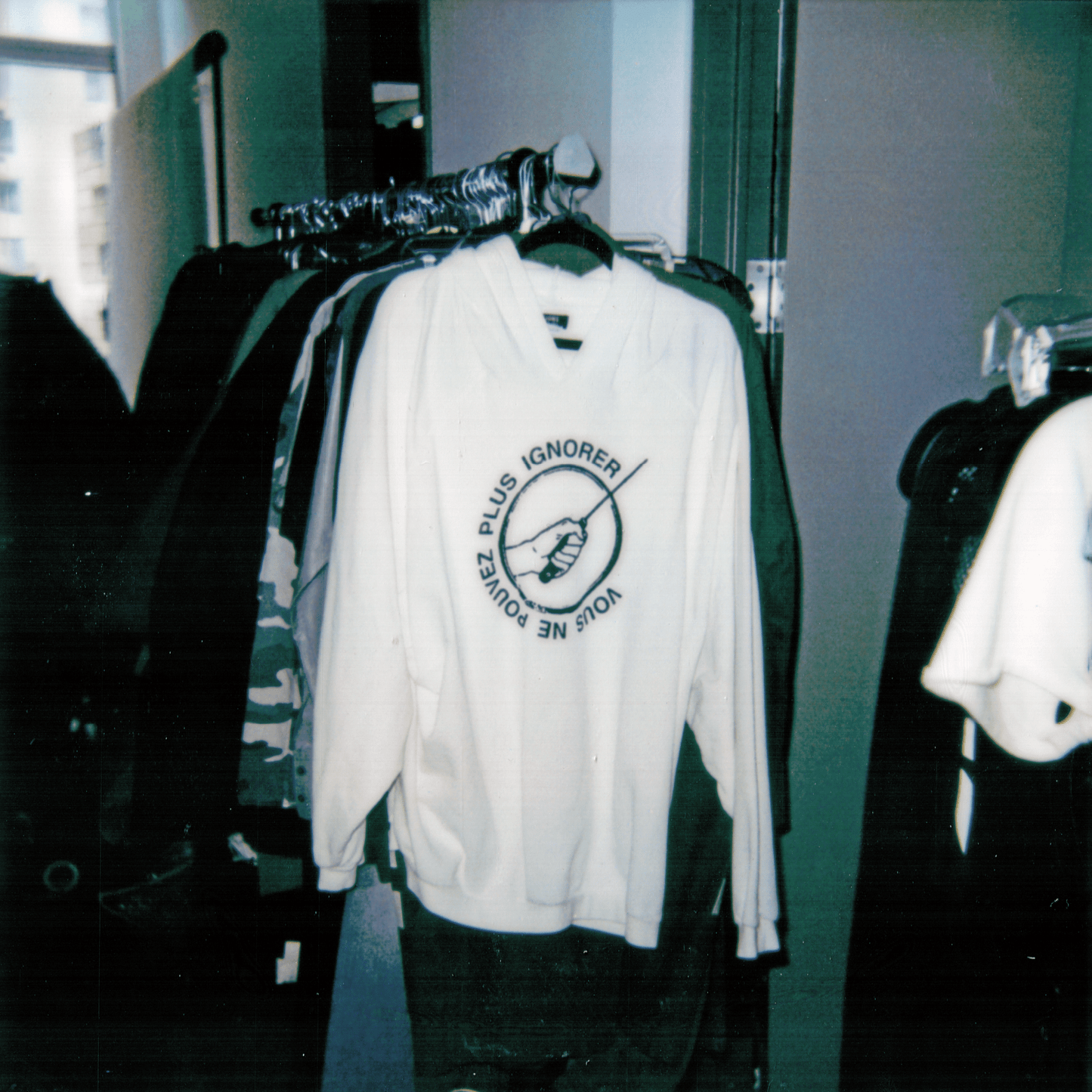 Raf Simons Spring / Summer 2002 “Vous Ne Pouvez Plus Ignorer” White Hoodie