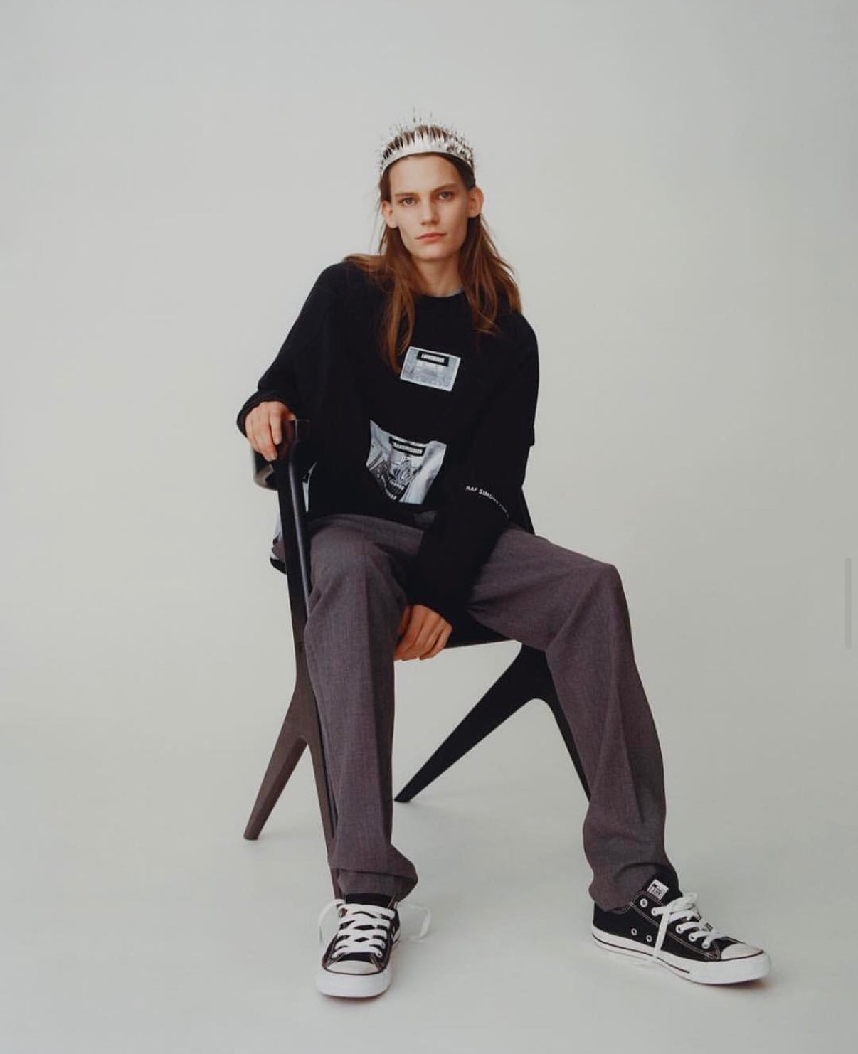 Raf Simons Spring / Summer 2005 “History of My World” Black Crewneck Sweatshirt