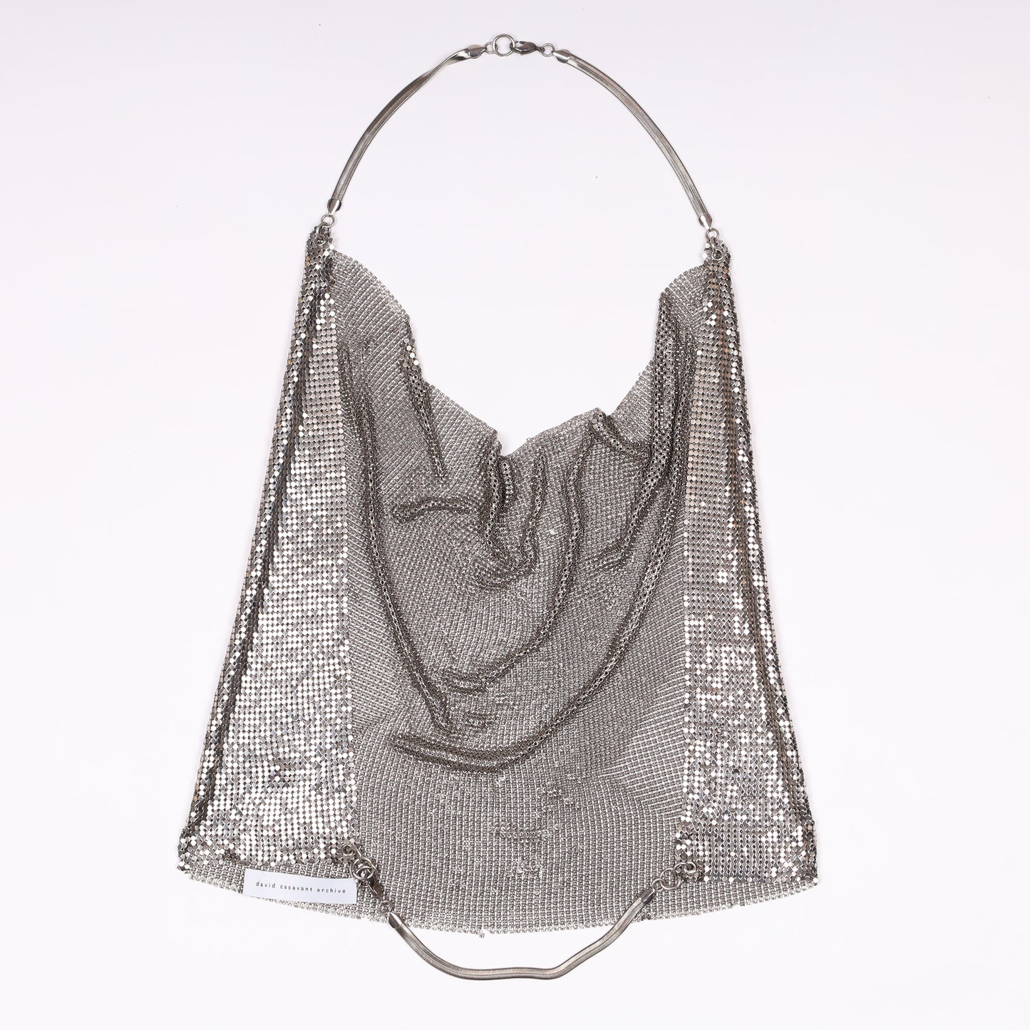 Vintage Paco Rabanne 1969-1970’s Chainmail Silver Strap Halter Top