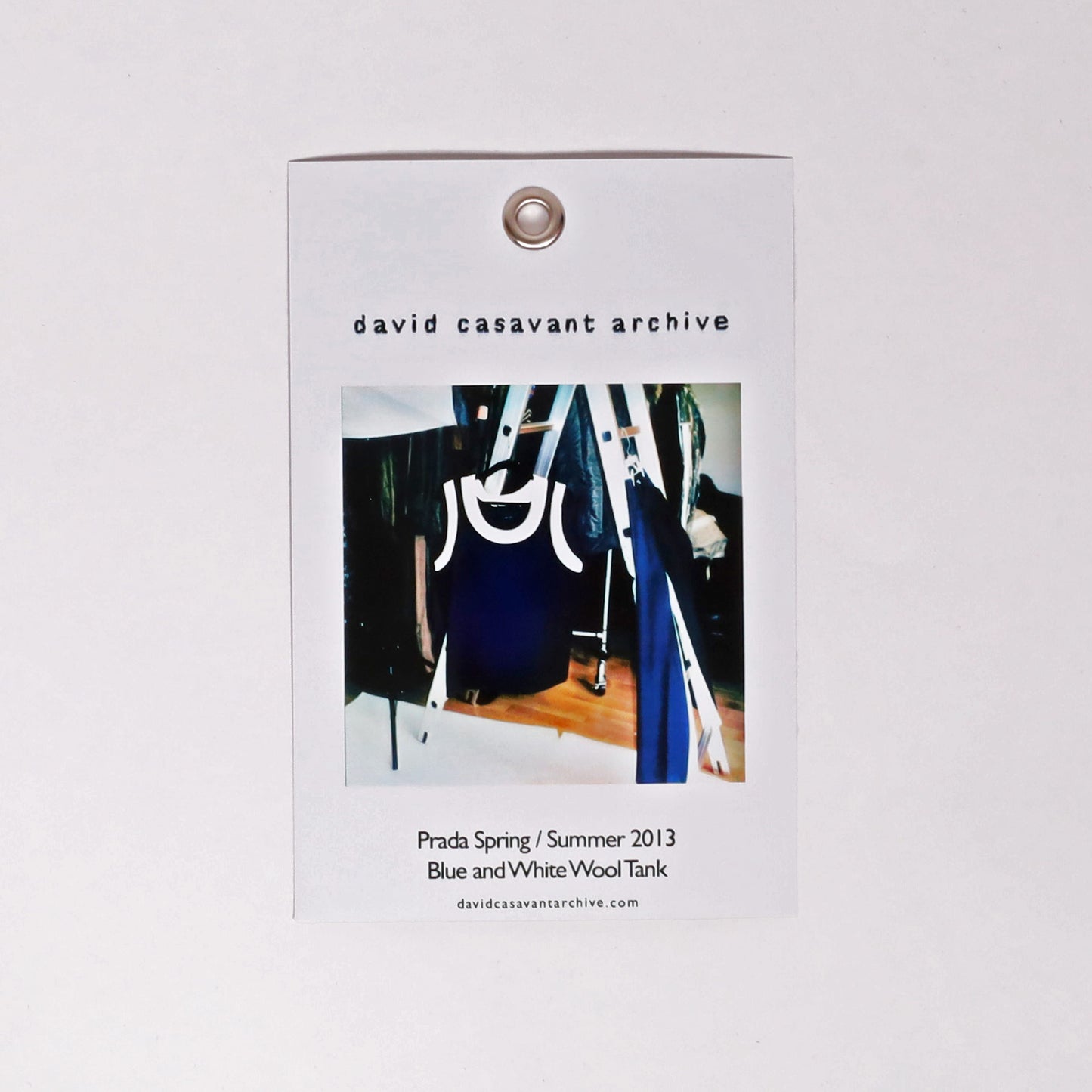 Prada Spring / Summer 2013 Blue and White Wool Tank