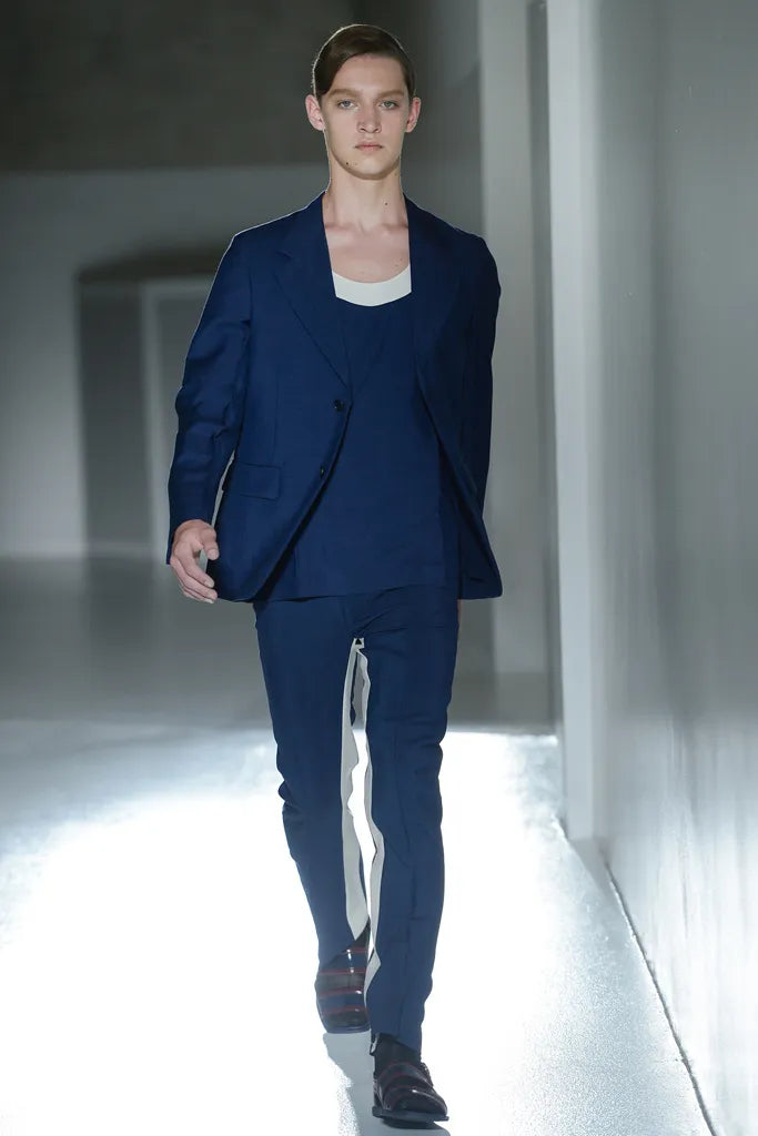 Prada Spring / Summer 2013 Blue and White Wool Tank