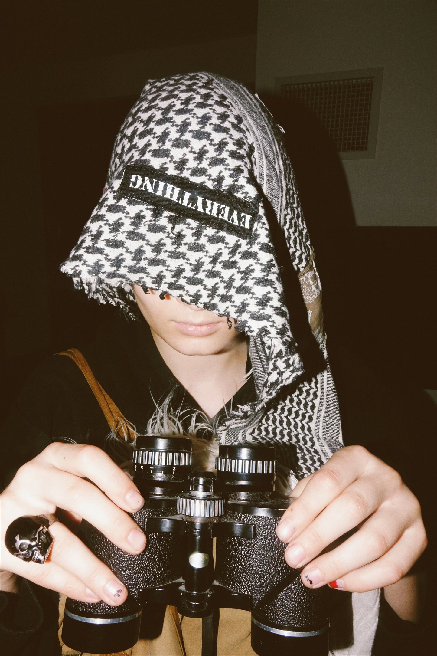 Raf Simons Autumn / Winter 2001 White Riot Riot Riot Keffiyeh Scarf
