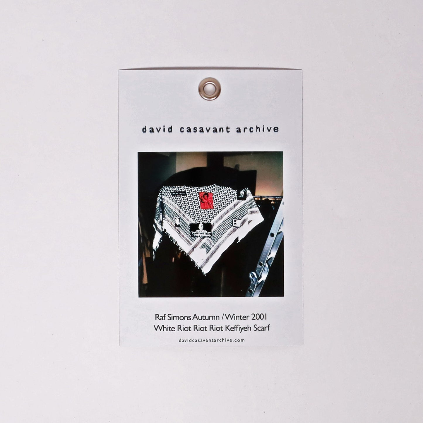 Raf Simons Autumn / Winter 2001 White Riot Riot Riot Keffiyeh Scarf