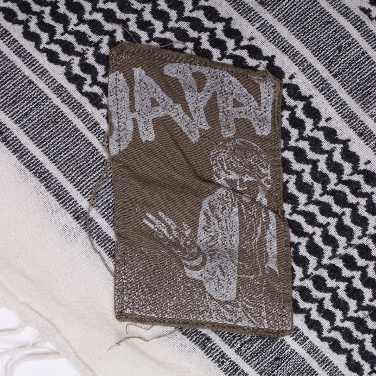 Raf Simons Autumn / Winter 2001 White Riot Riot Riot Keffiyeh Scarf