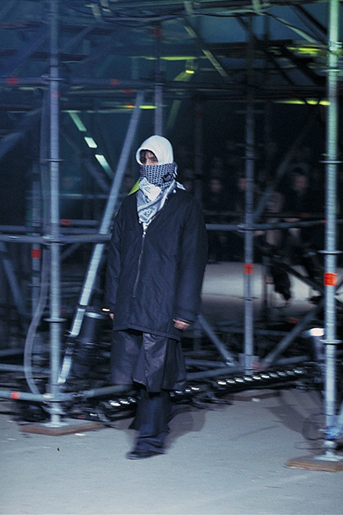 Raf Simons Autumn / Winter 2001 White Riot Riot Riot Keffiyeh Scarf