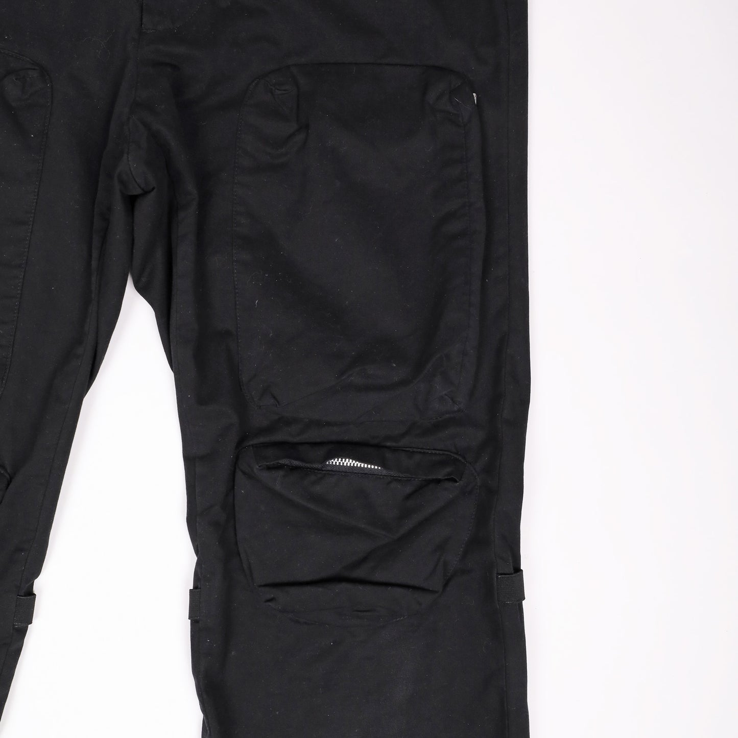 Helmut Lang 2000’s Black Cotton Cargo Pants with Knee Straps