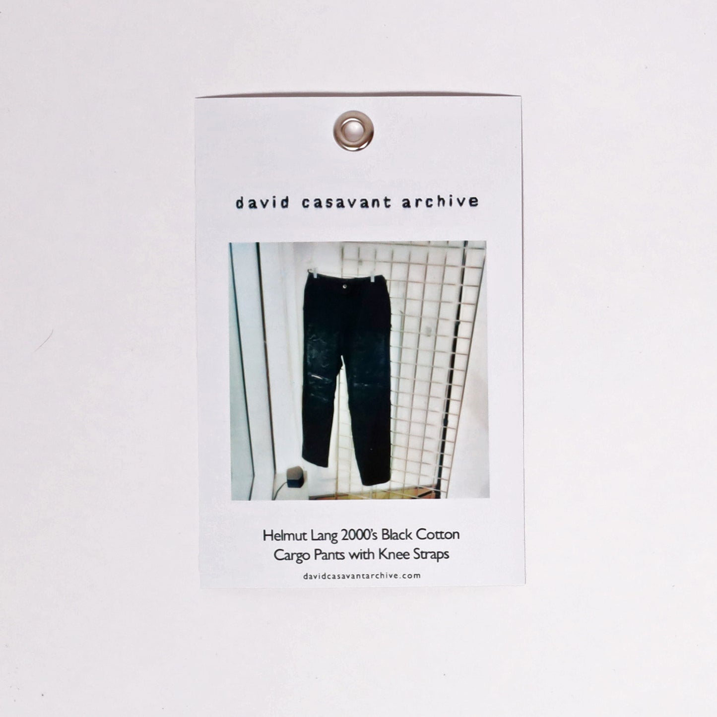 Helmut Lang 2000’s Black Cotton Cargo Pants with Knee Straps