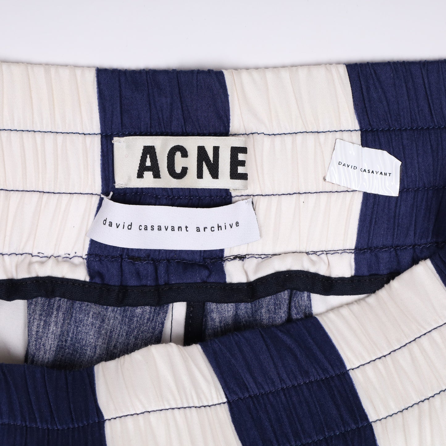 Acne Spring / Summer 2013 Blue and White Striped Shorts