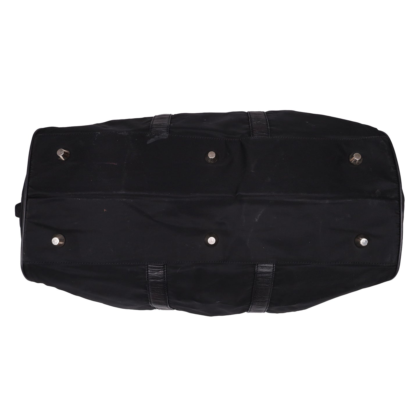 Prada Black Nylon Saffiano Leather Viaggio Duffle Bag
