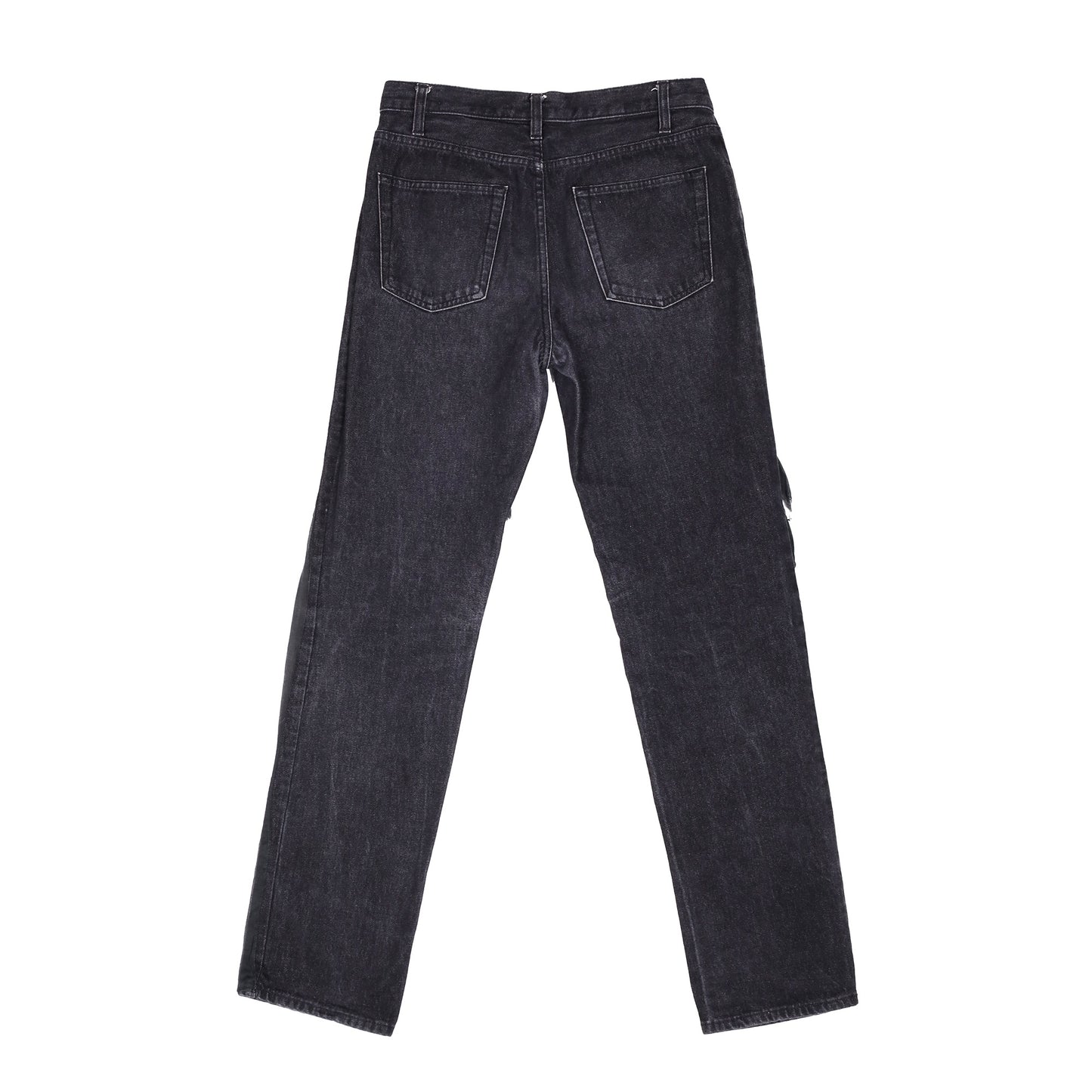 Helmut Lang Spring / Summer 1997 Distressed Panel Black Jeans