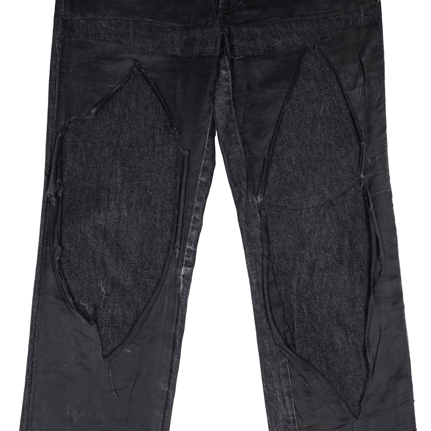 Helmut Lang Spring / Summer 1997 Distressed Panel Black Jeans