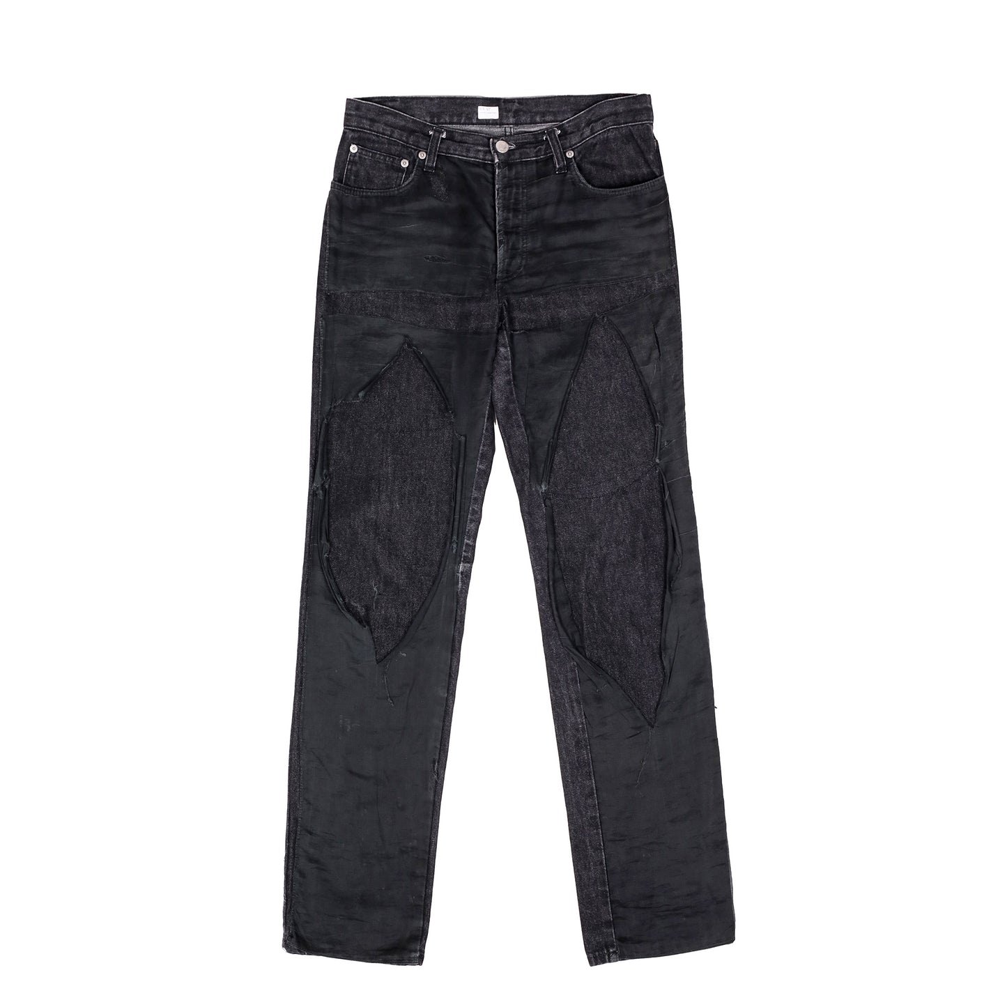 Helmut Lang Spring / Summer 1997 Distressed Panel Black Jeans