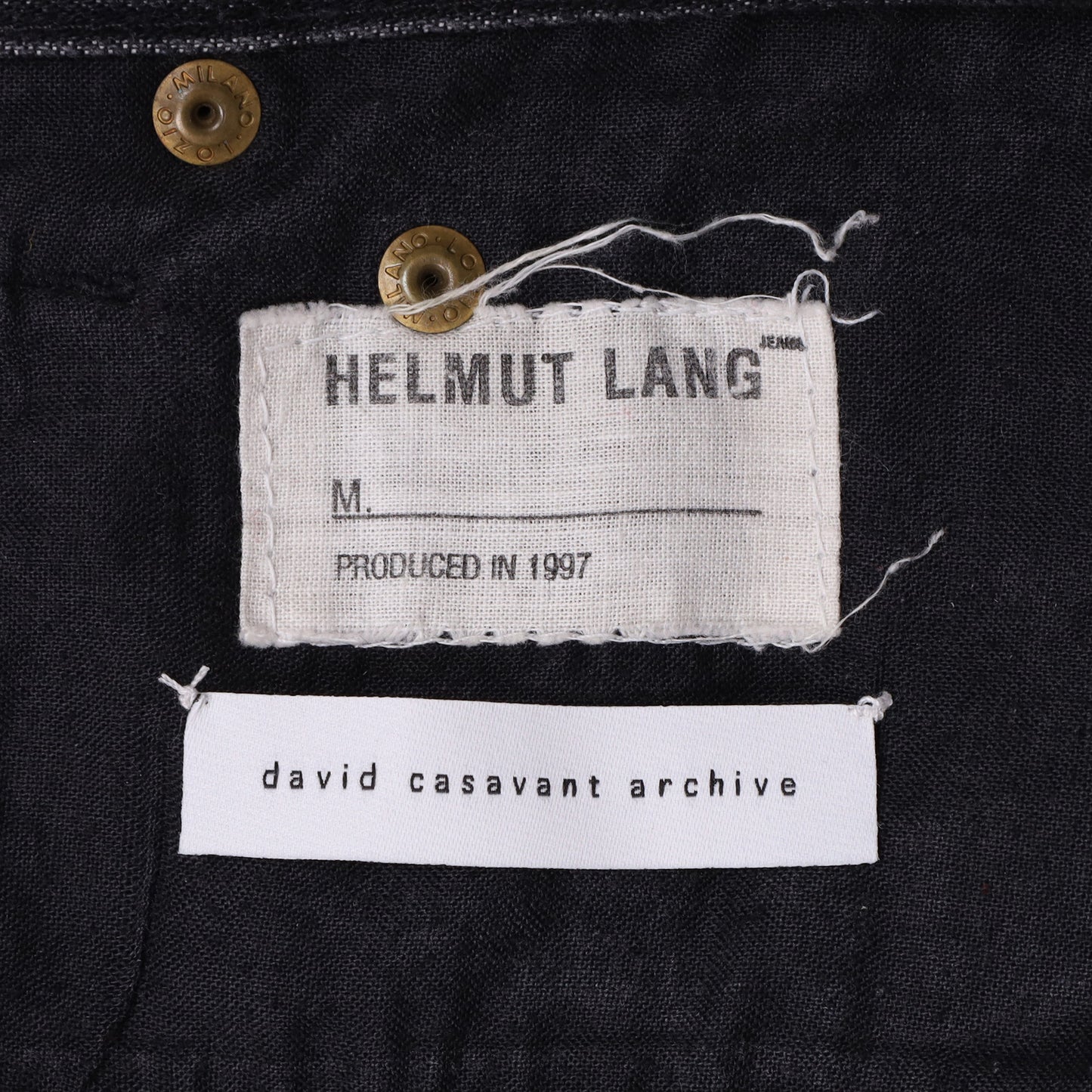 Helmut Lang Spring / Summer 1997 Distressed Panel Black Jeans