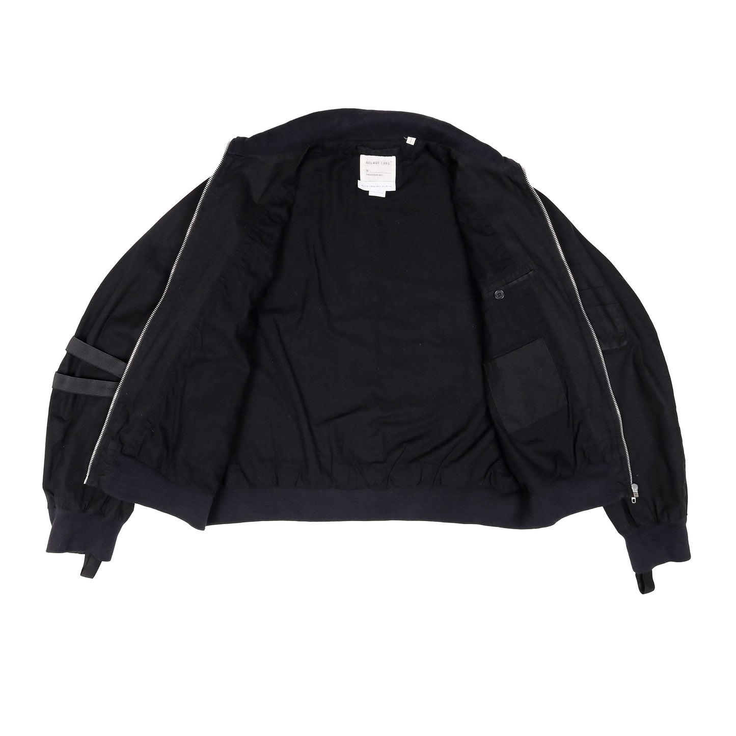 Helmut Lang Spring / Summer 1999 Black Cotton Bondage Bomber Jacket