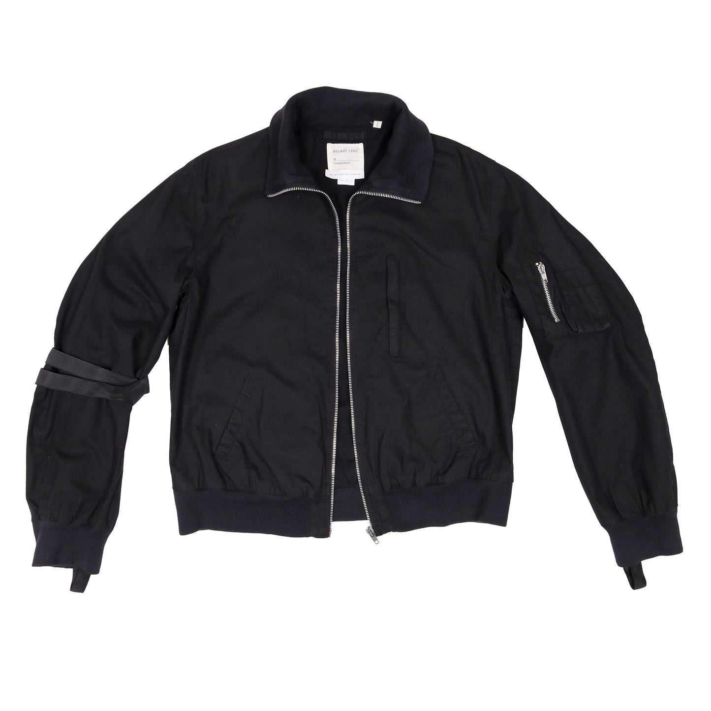 Helmut Lang Spring / Summer 1999 Black Cotton Bondage Bomber Jacket