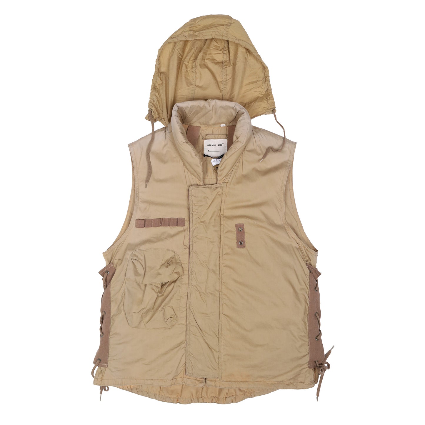 Helmut Lang Spring / Summer 2000 Tan Light Cotton M69 Bondage Flak Vest