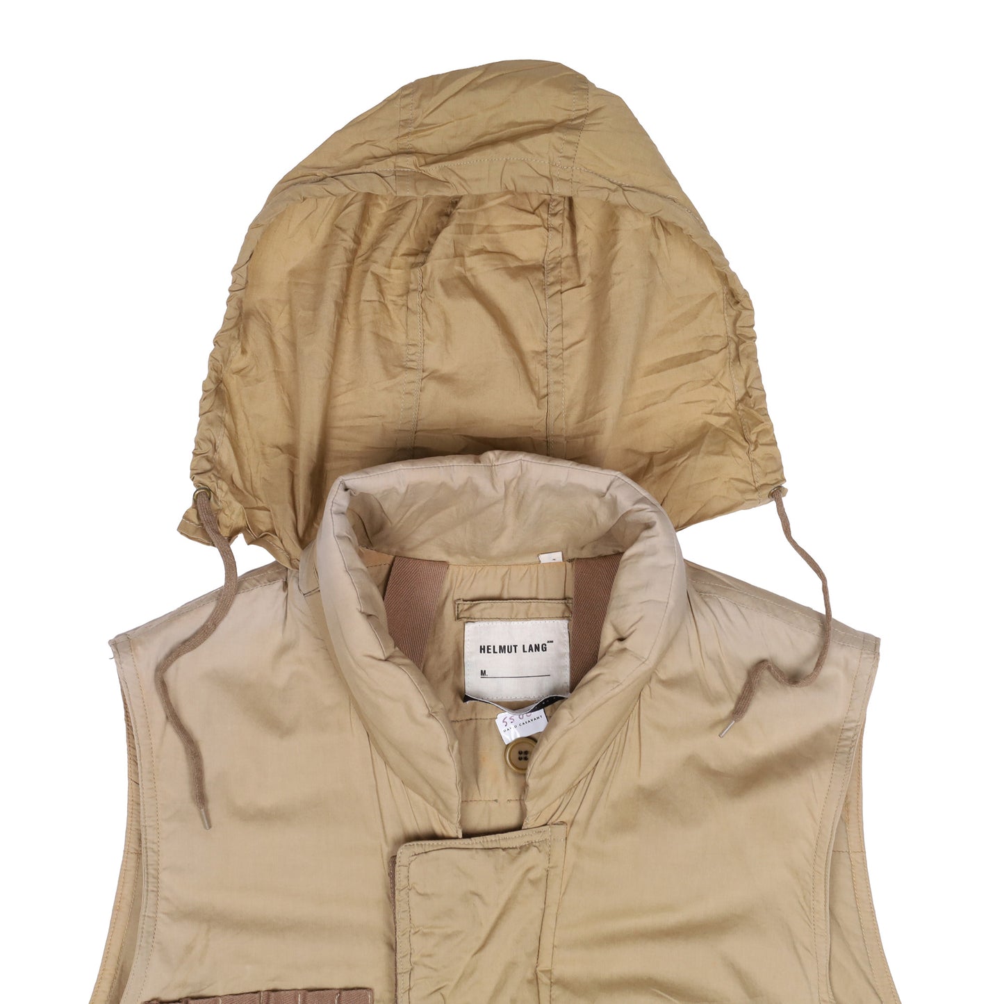 Helmut Lang Spring / Summer 2000 Tan Light Cotton M69 Bondage Flak Vest