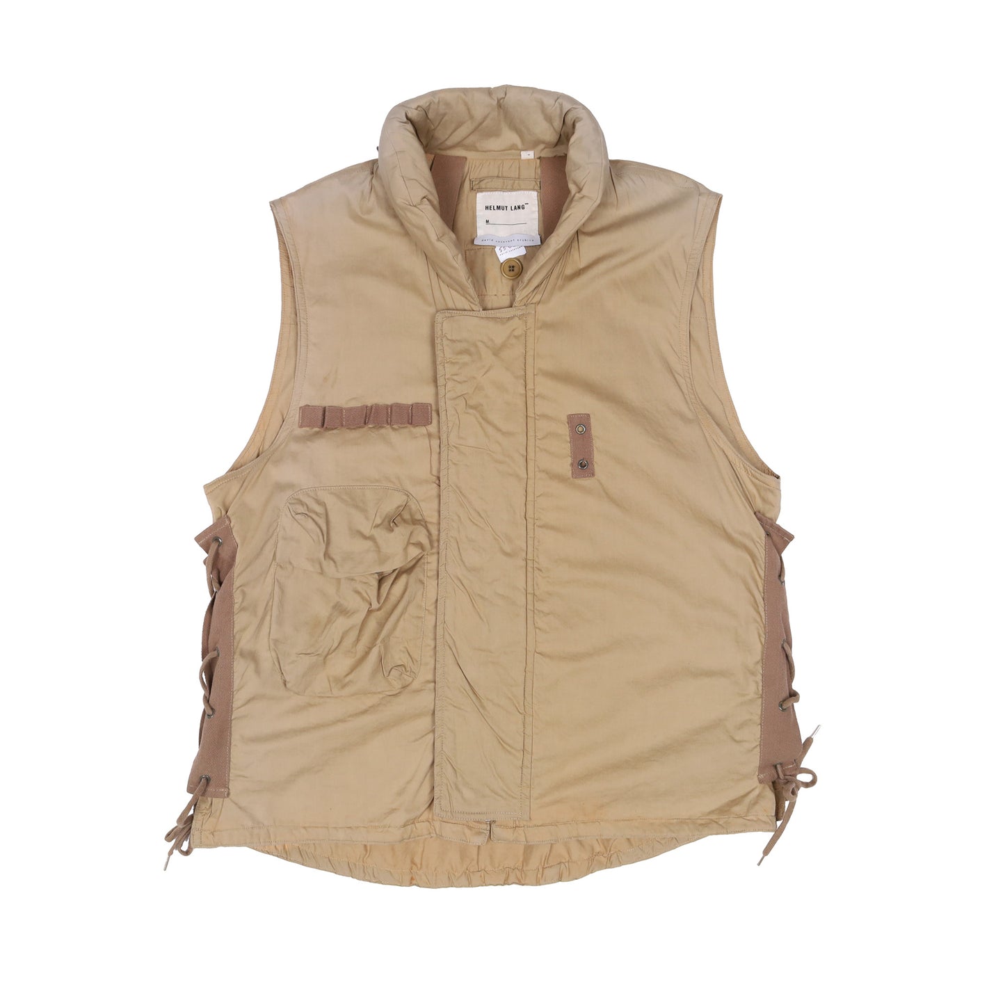 Helmut Lang Spring / Summer 2000 Tan Light Cotton M69 Bondage Flak Vest