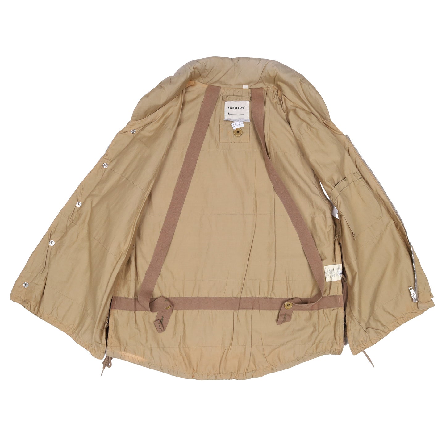Helmut Lang Spring / Summer 2000 Tan Light Cotton M69 Bondage Flak Vest