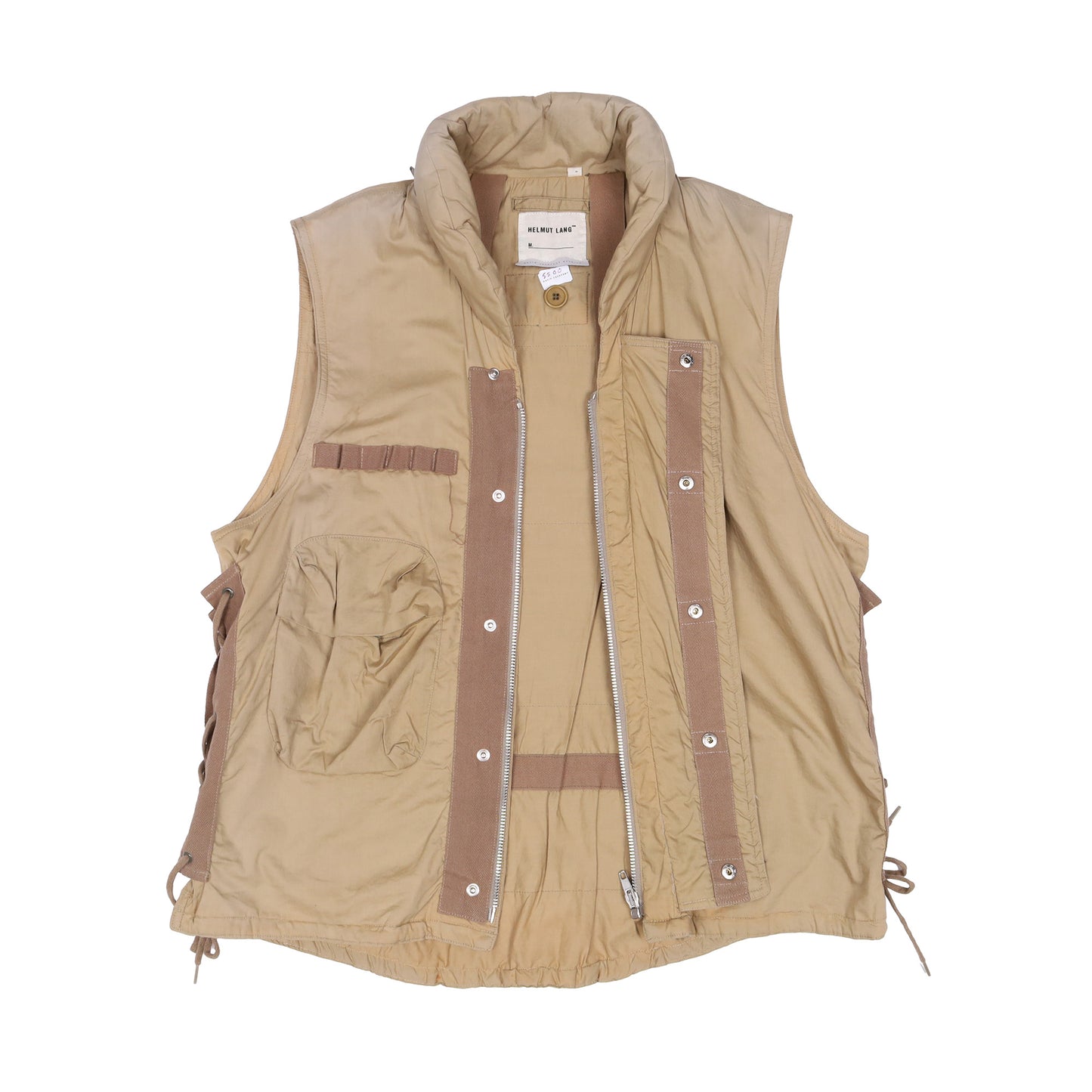 Helmut Lang Spring / Summer 2000 Tan Light Cotton M69 Bondage Flak Vest