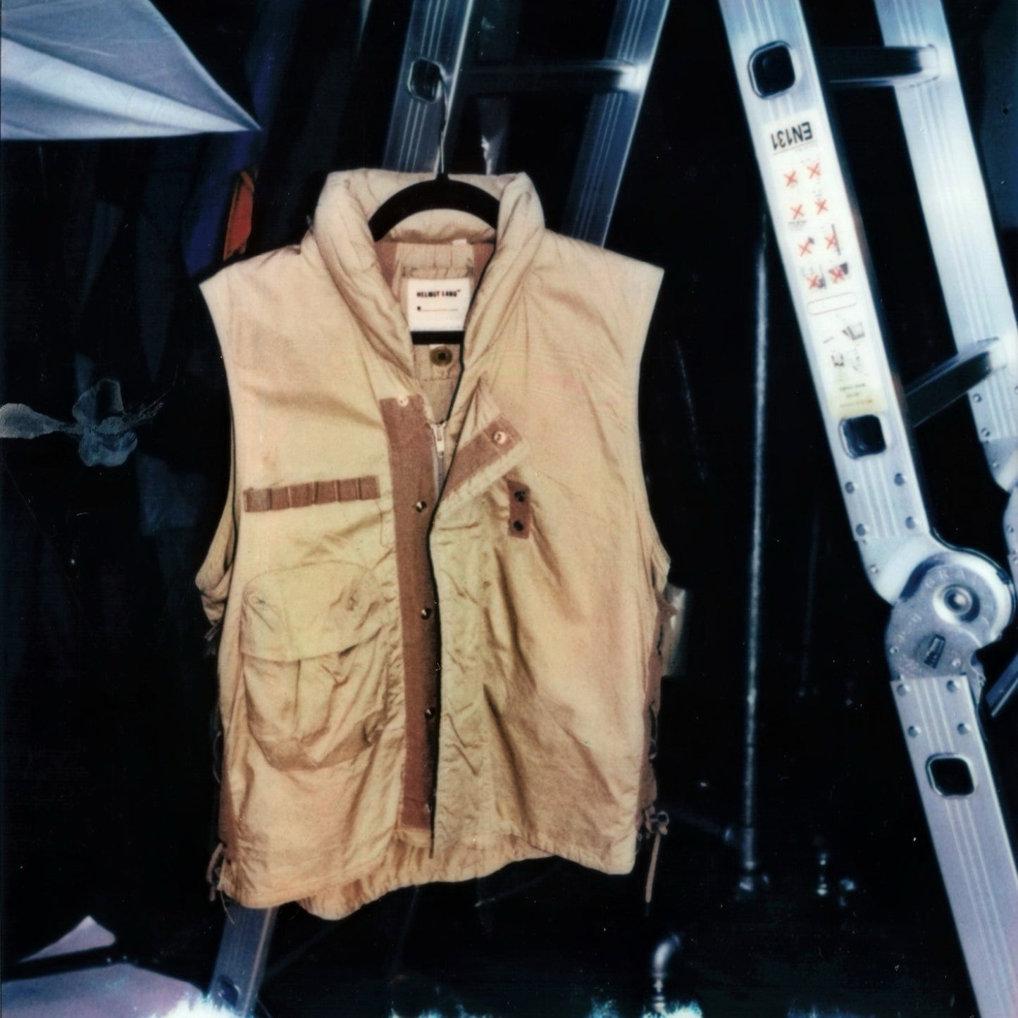 Helmut Lang Spring / Summer 2000 Tan Light Cotton M69 Bondage Flak Vest