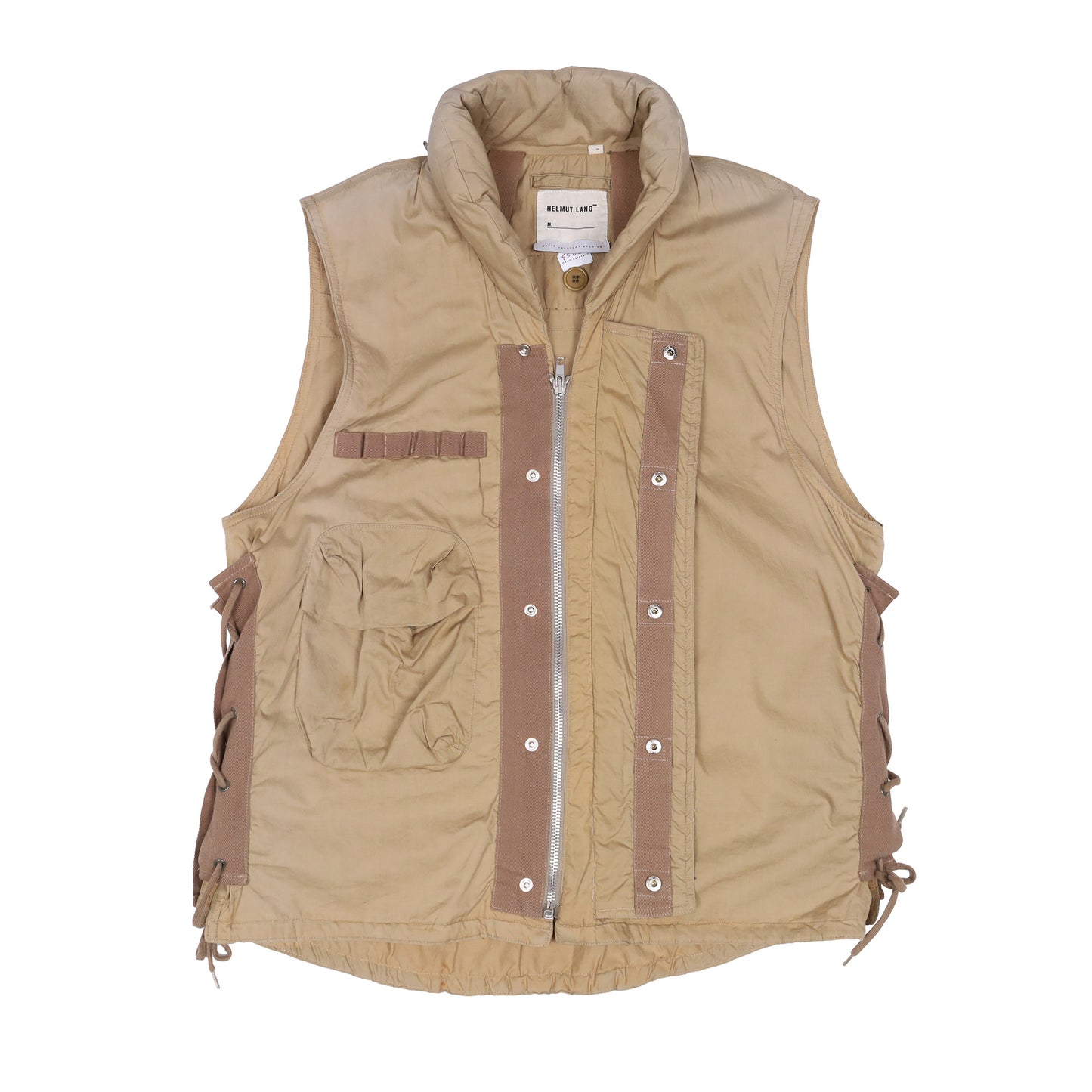 Helmut Lang Spring / Summer 2000 Tan Light Cotton M69 Bondage Flak Vest