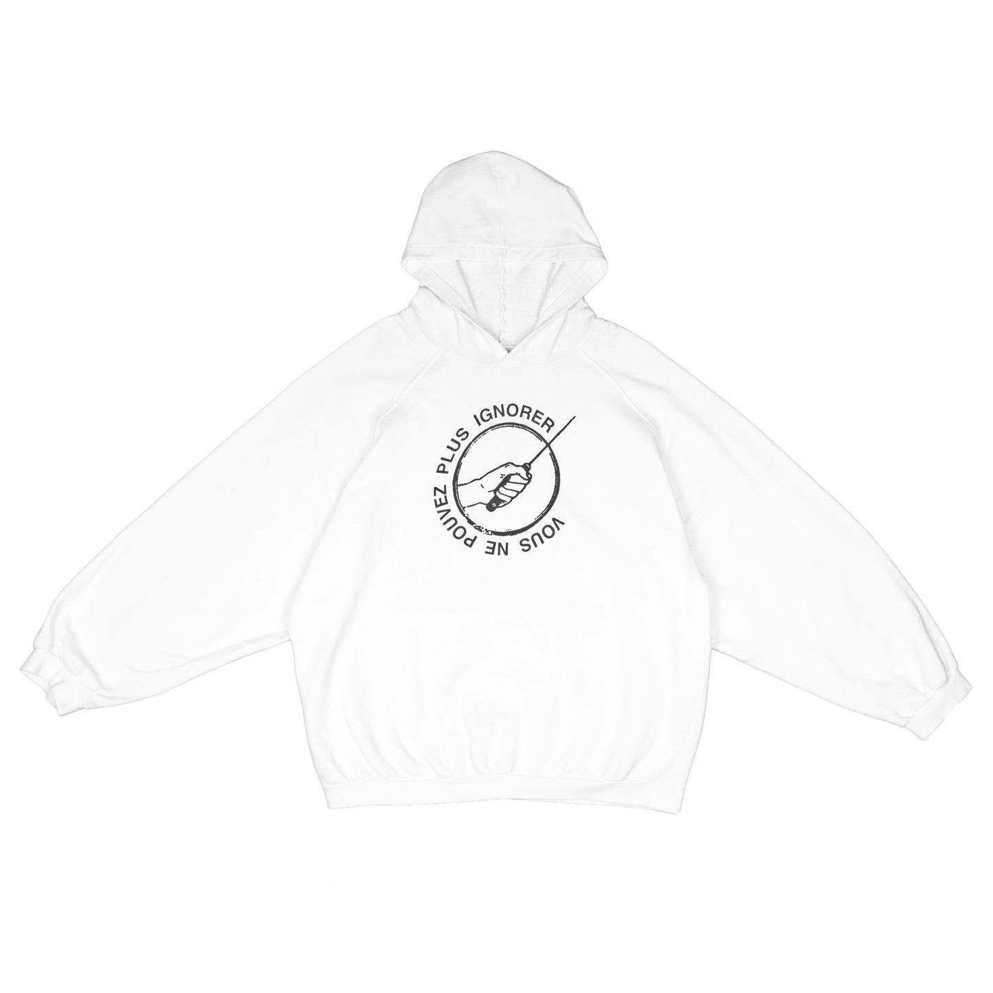 Raf Simons Spring / Summer 2002 “Vous Ne Pouvez Plus Ignorer” White Hoodie