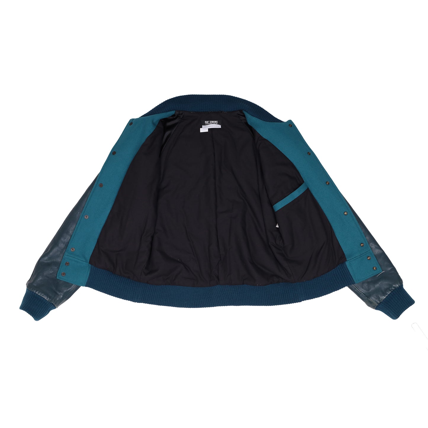 Raf Simons Autumn / Winter 2002 Turquoise Varsity Jacket