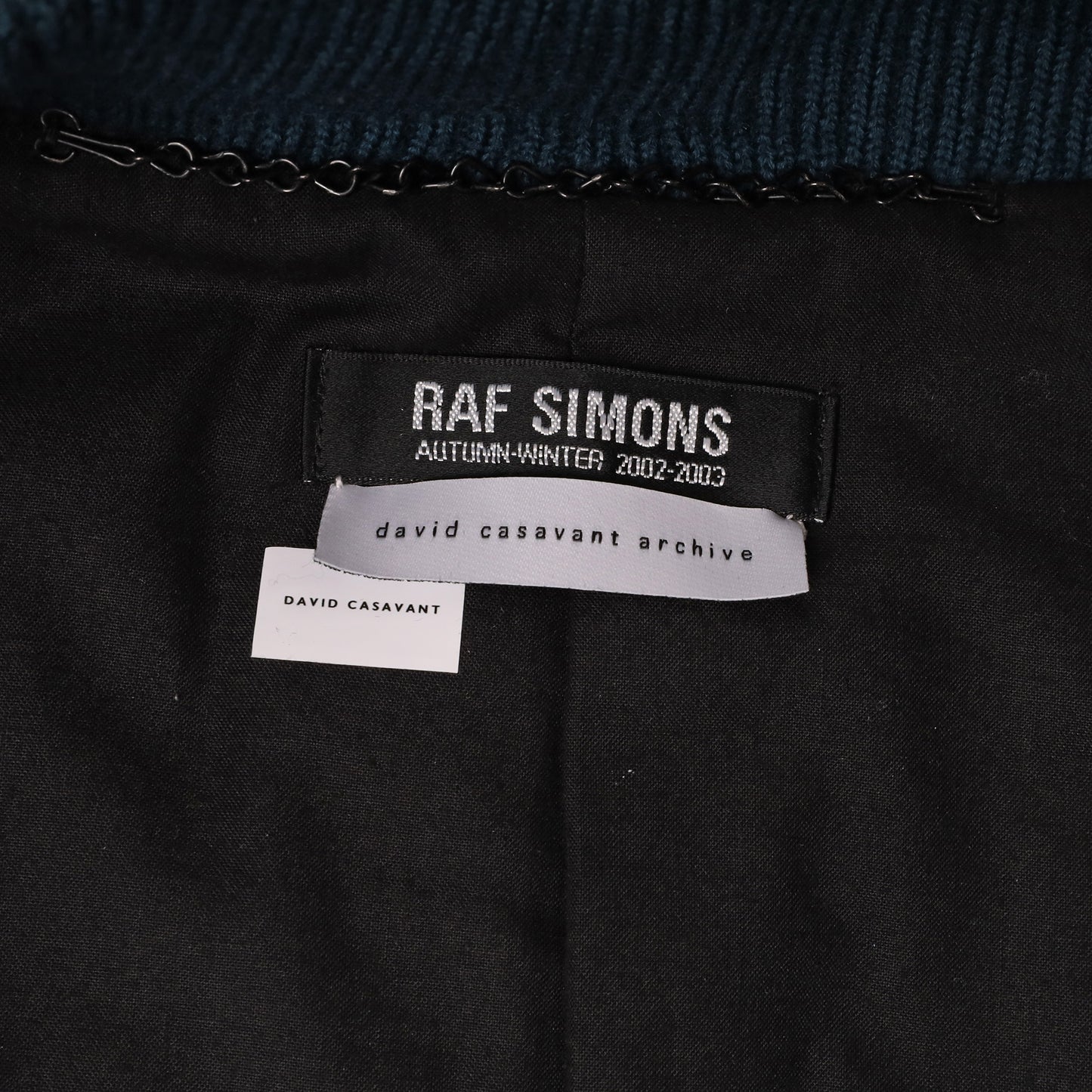 Raf Simons Autumn / Winter 2002 Turquoise Varsity Jacket