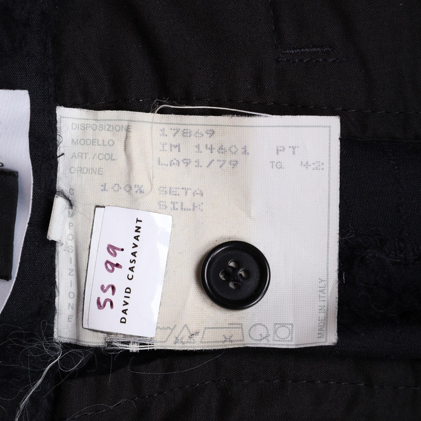 Helmut Lang Spring / Summer 1999 Textured Black Pants