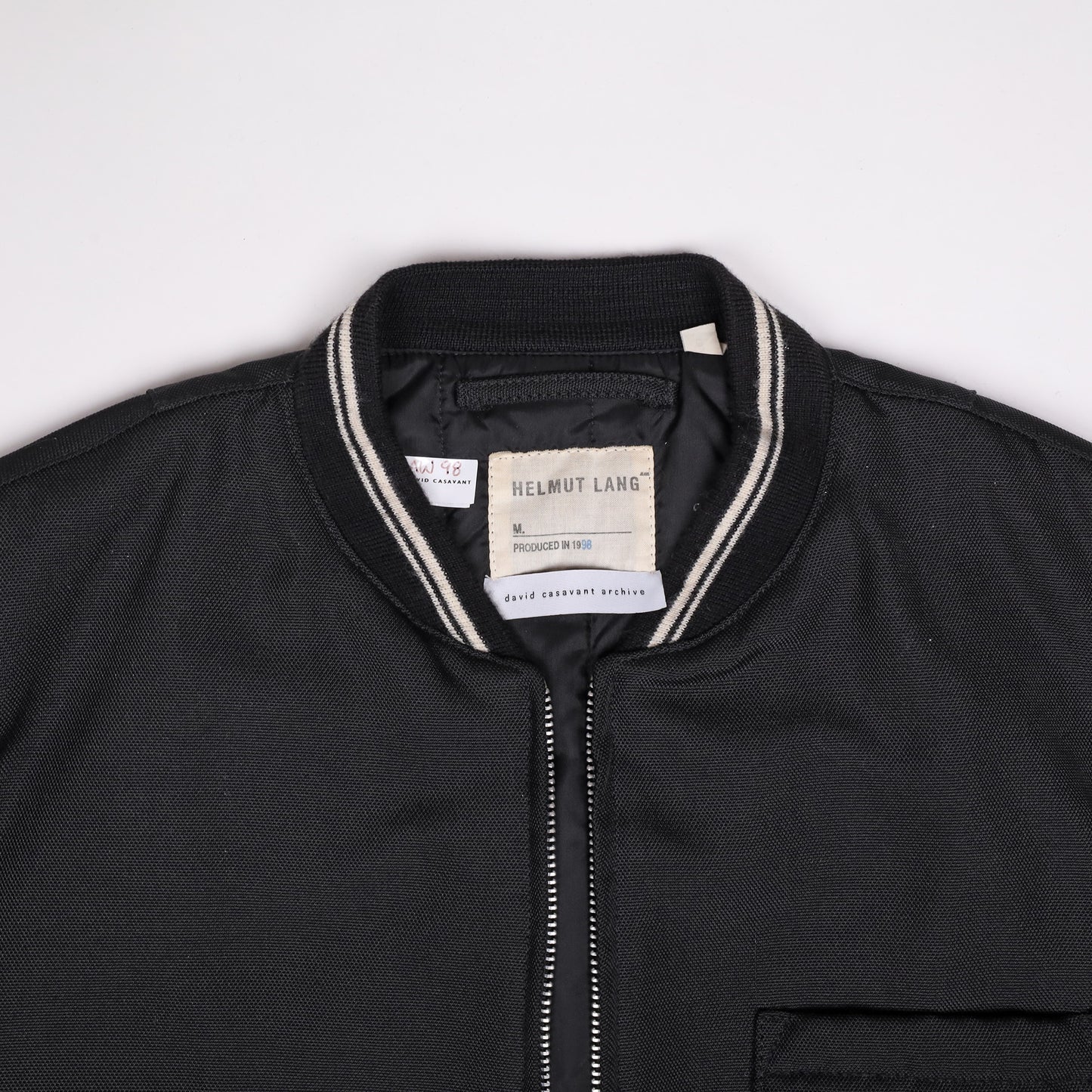 Helmut Lang Autumn / Winter 1998 Black Baseball Bomber Jacket
