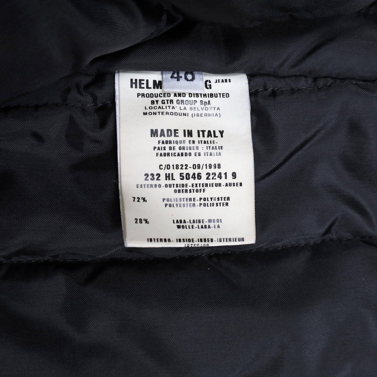 Helmut Lang Autumn / Winter 1998 Black Baseball Bomber Jacket