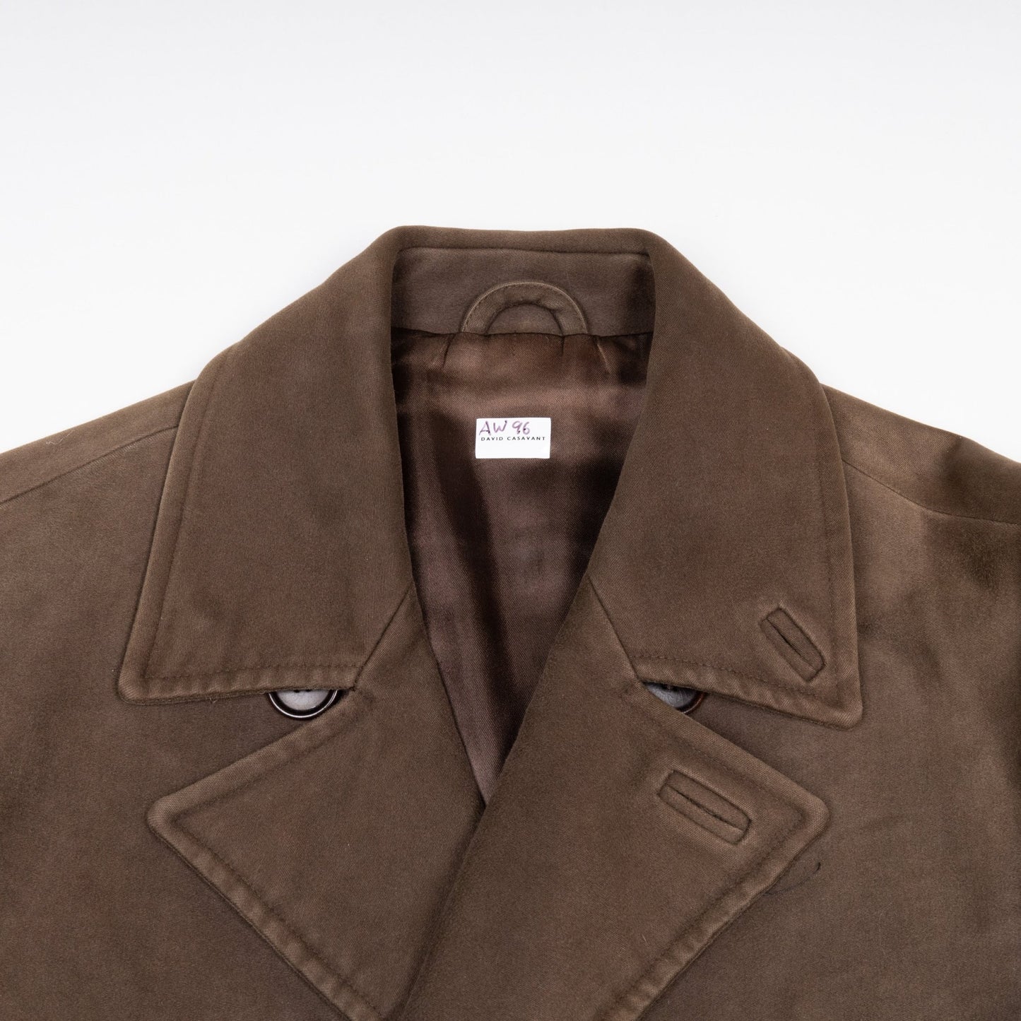 Helmut Lang Vintage 1990’s Moleskin Brown Peacoat