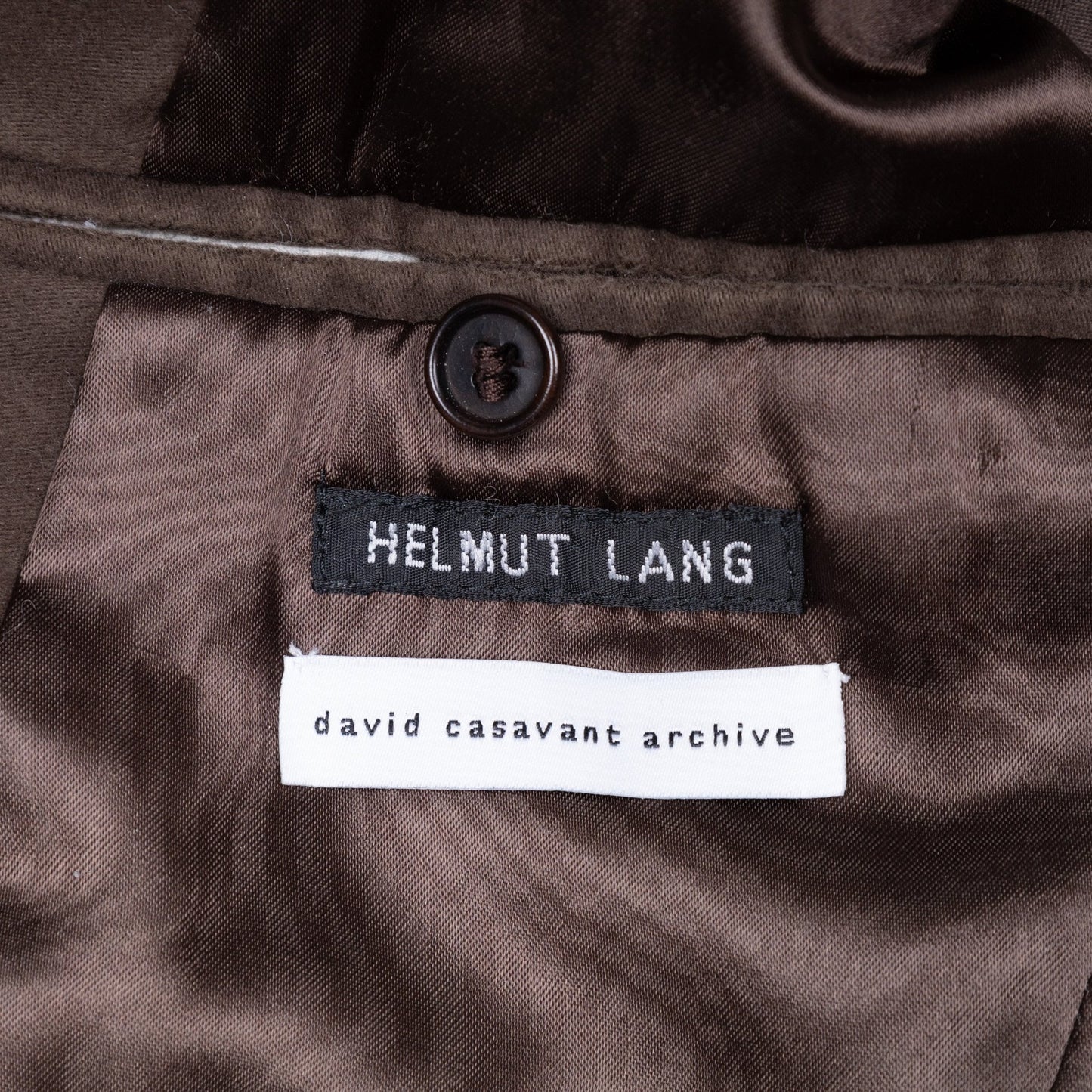 Helmut Lang Vintage 1990’s Moleskin Brown Peacoat