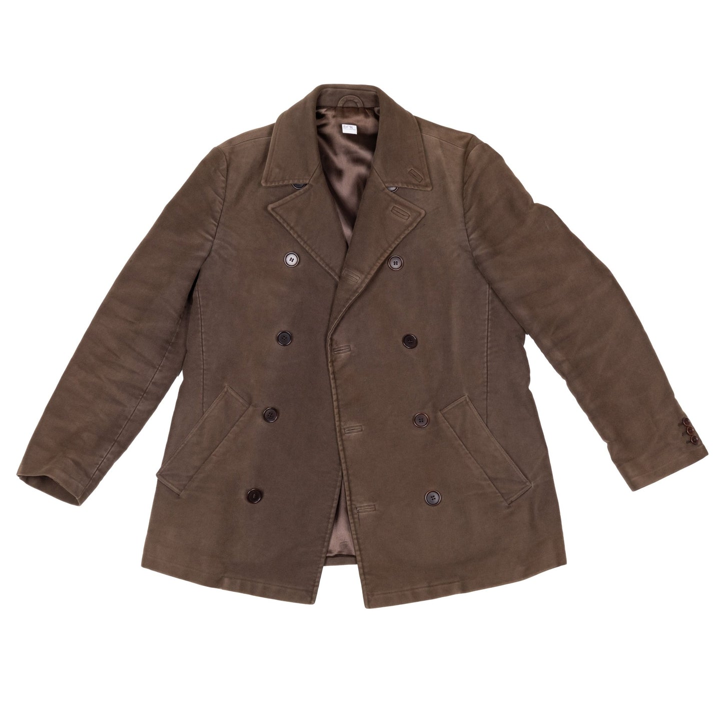 Helmut Lang Vintage 1990’s Moleskin Brown Peacoat