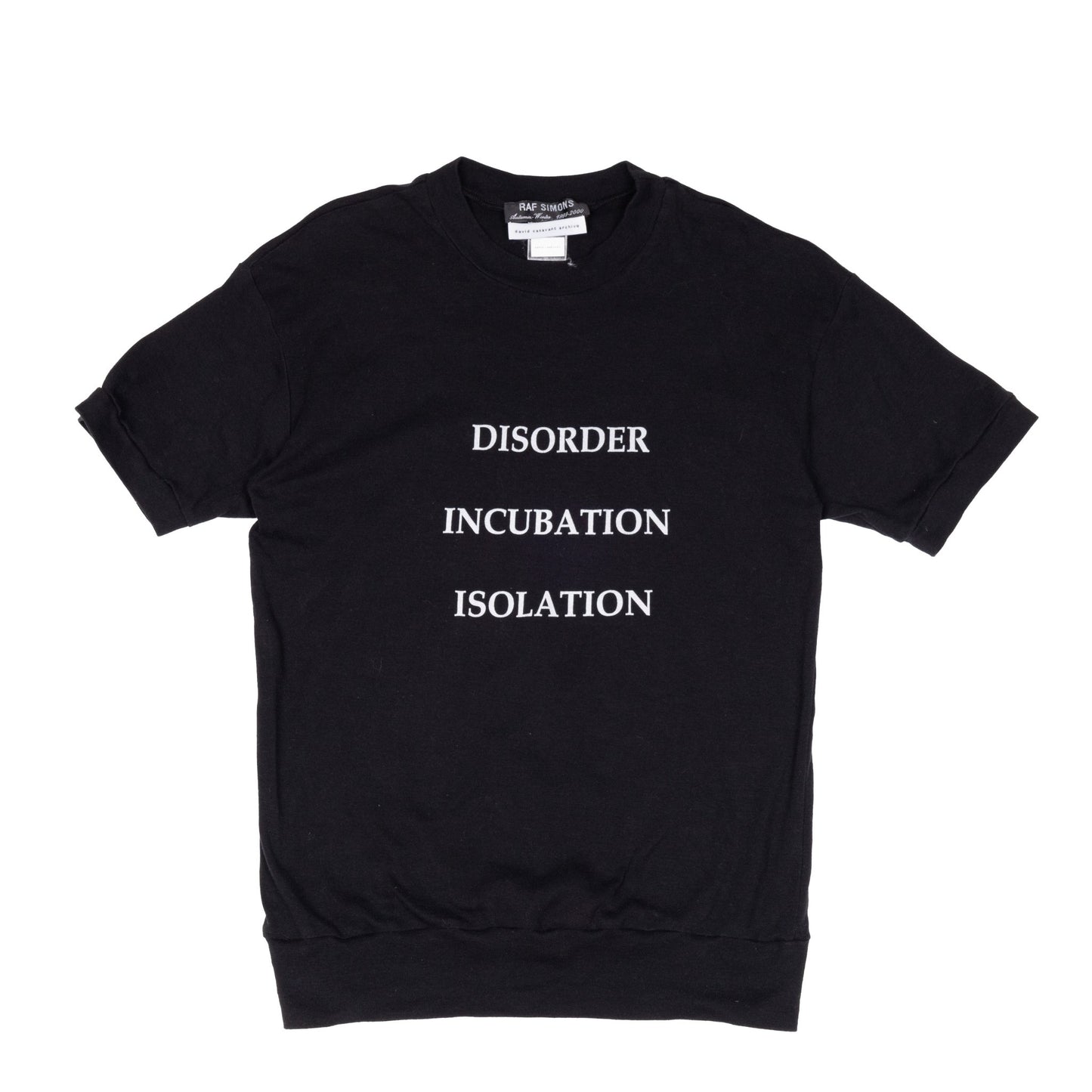 Raf Simons Autumn / Winter 1999 Disorder Incubation Isolation Black T-shirt
