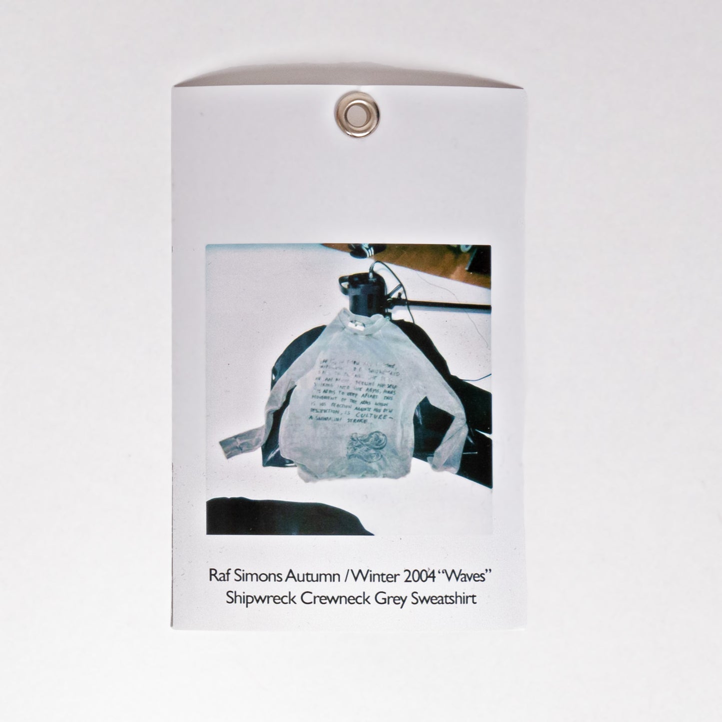 Raf Simons Autumn / Winter 2004 “Waves” Shipwreck Crewneck Gray Sweatshirt