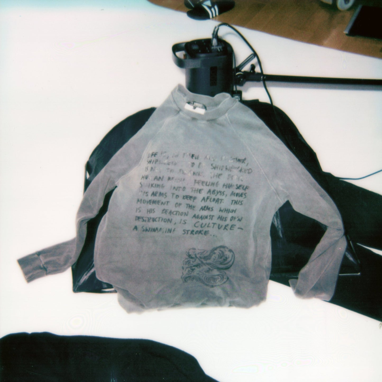 Raf Simons Autumn / Winter 2004 “Waves” Shipwreck Crewneck Gray Sweatshirt