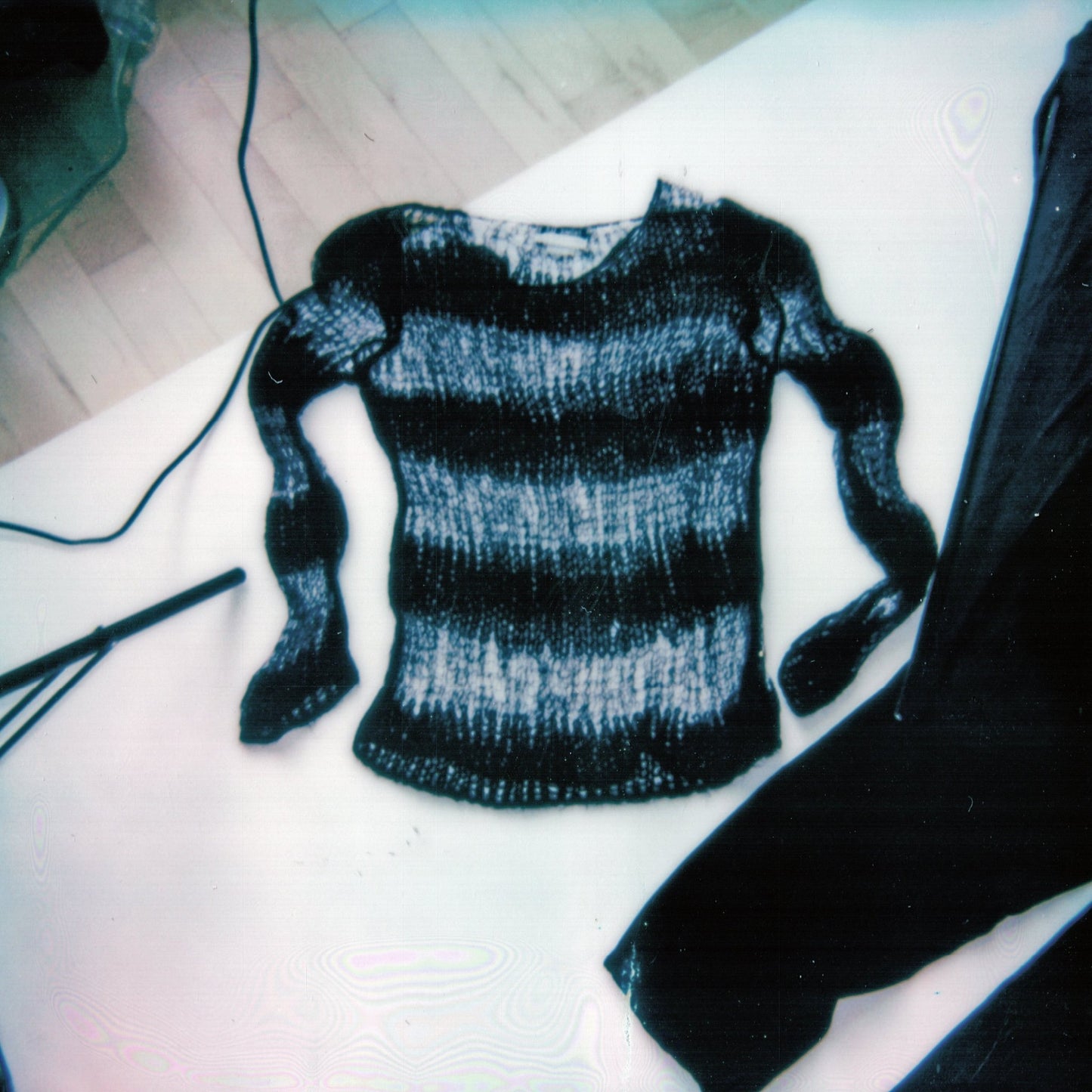 Raf Simons Spring / Summer 1998 “Black Palms” Striped Sweater