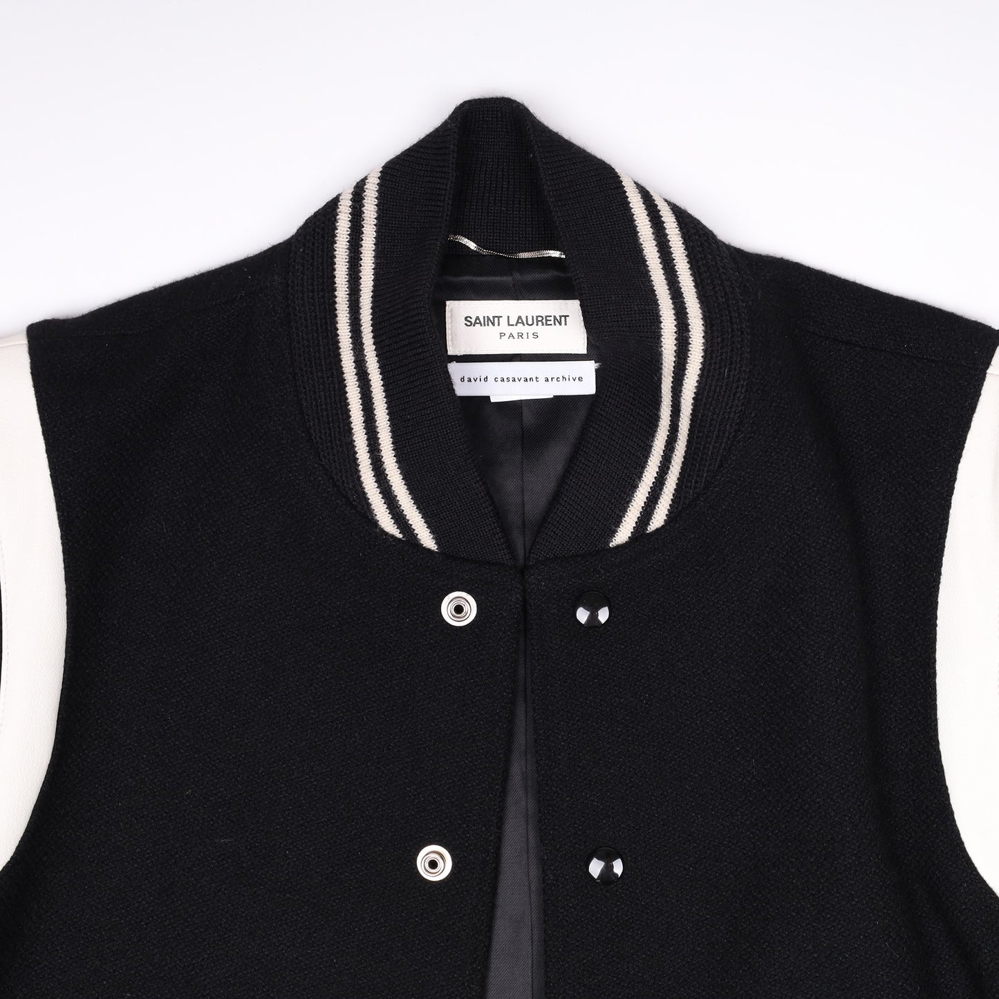 Saint Laurent by Hedi Slimane Autumn / Winter 2013 Black Teddy Varsity Jacket