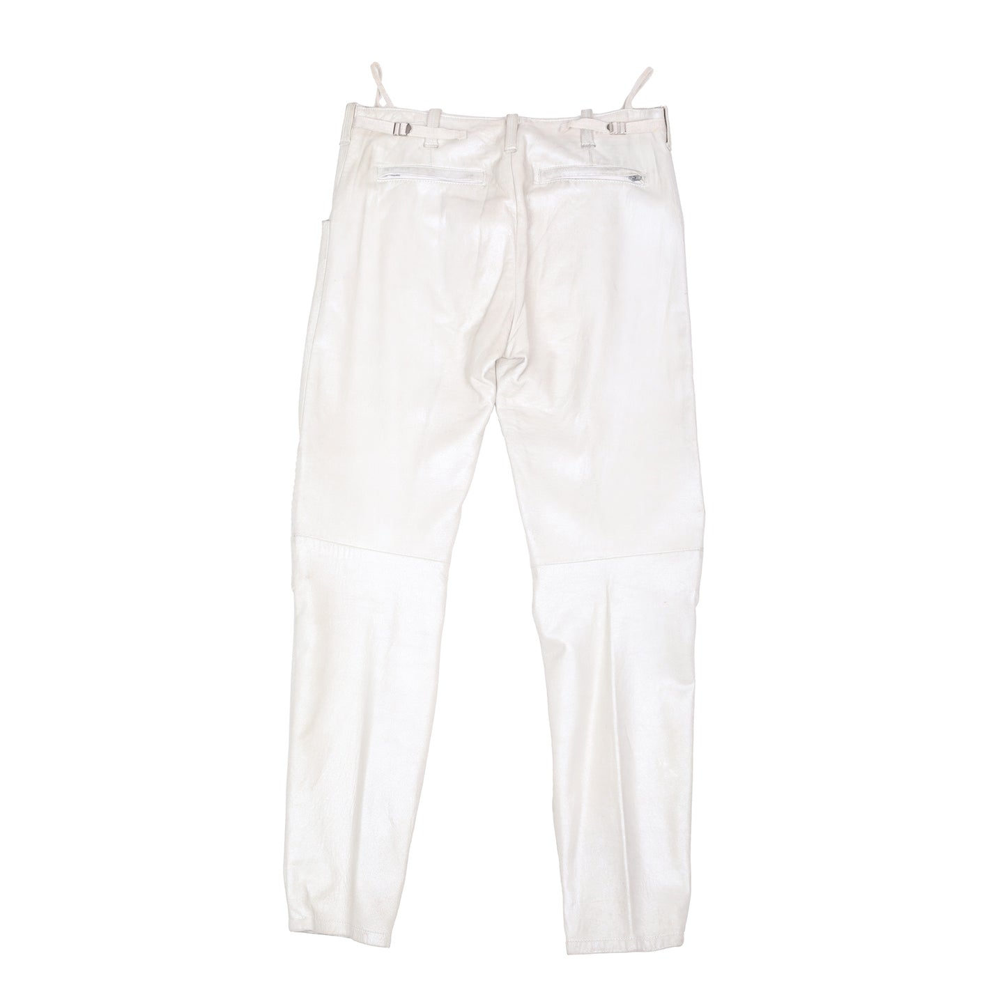 Helmut Lang Autumn / Winter 1999 Cream Leather Biker Pants
