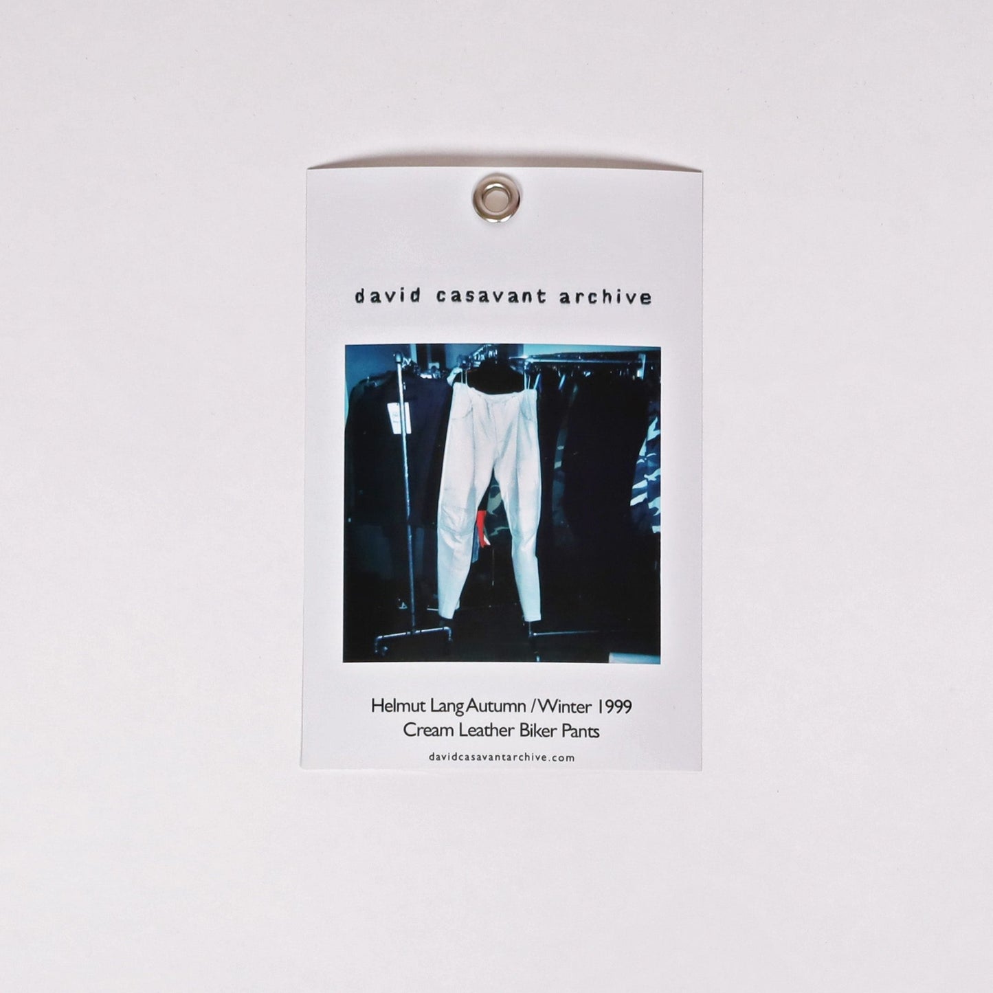 Helmut Lang Autumn / Winter 1999 Cream Leather Biker Pants