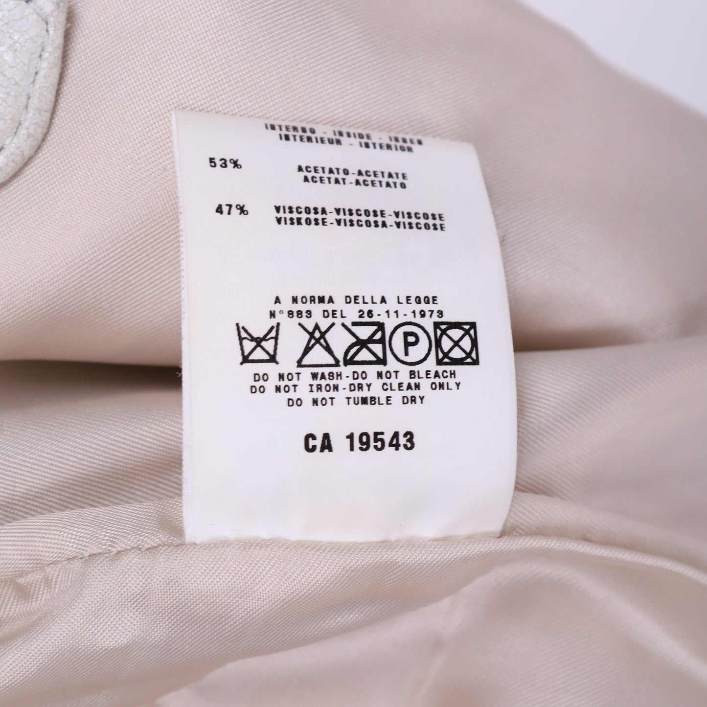 Helmut Lang Autumn / Winter 1999 Cream Leather Biker Pants