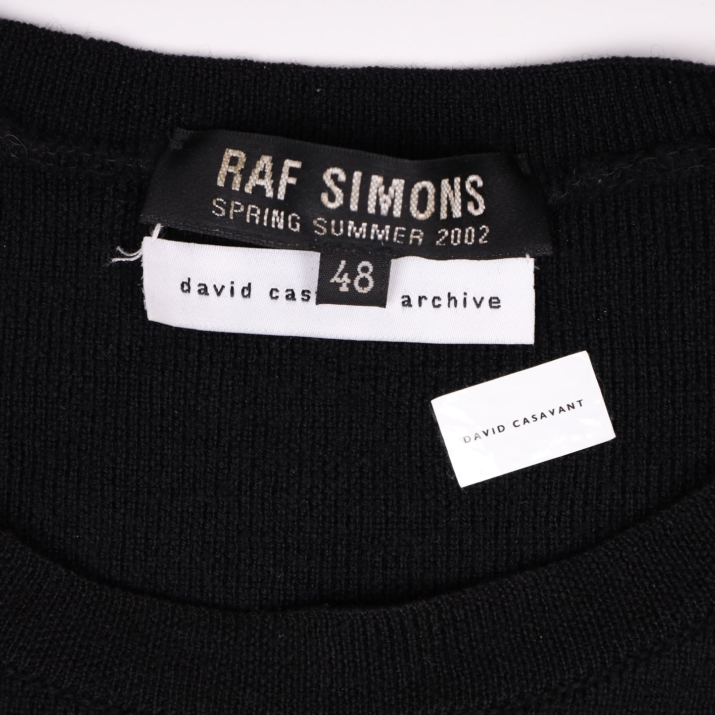 Raf Simons Spring / Summer 2002 Black Wool Mark E. Smith “Oui” Sweater