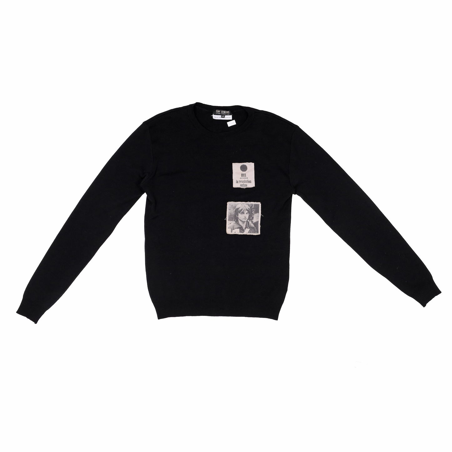 Raf Simons Spring / Summer 2002 Black Wool Mark E. Smith “Oui” Sweater